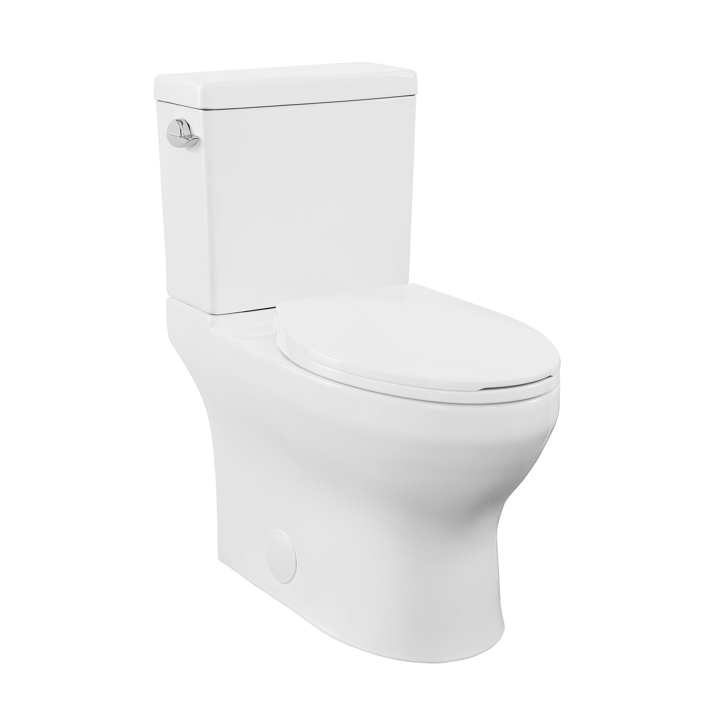 Swiss Madison SM-25-2TCHX03WH Chaux Glossy White Elongated Standard height Smart Soft Close 2-piece Toilet 12-in Rough-In 1.28 GPF