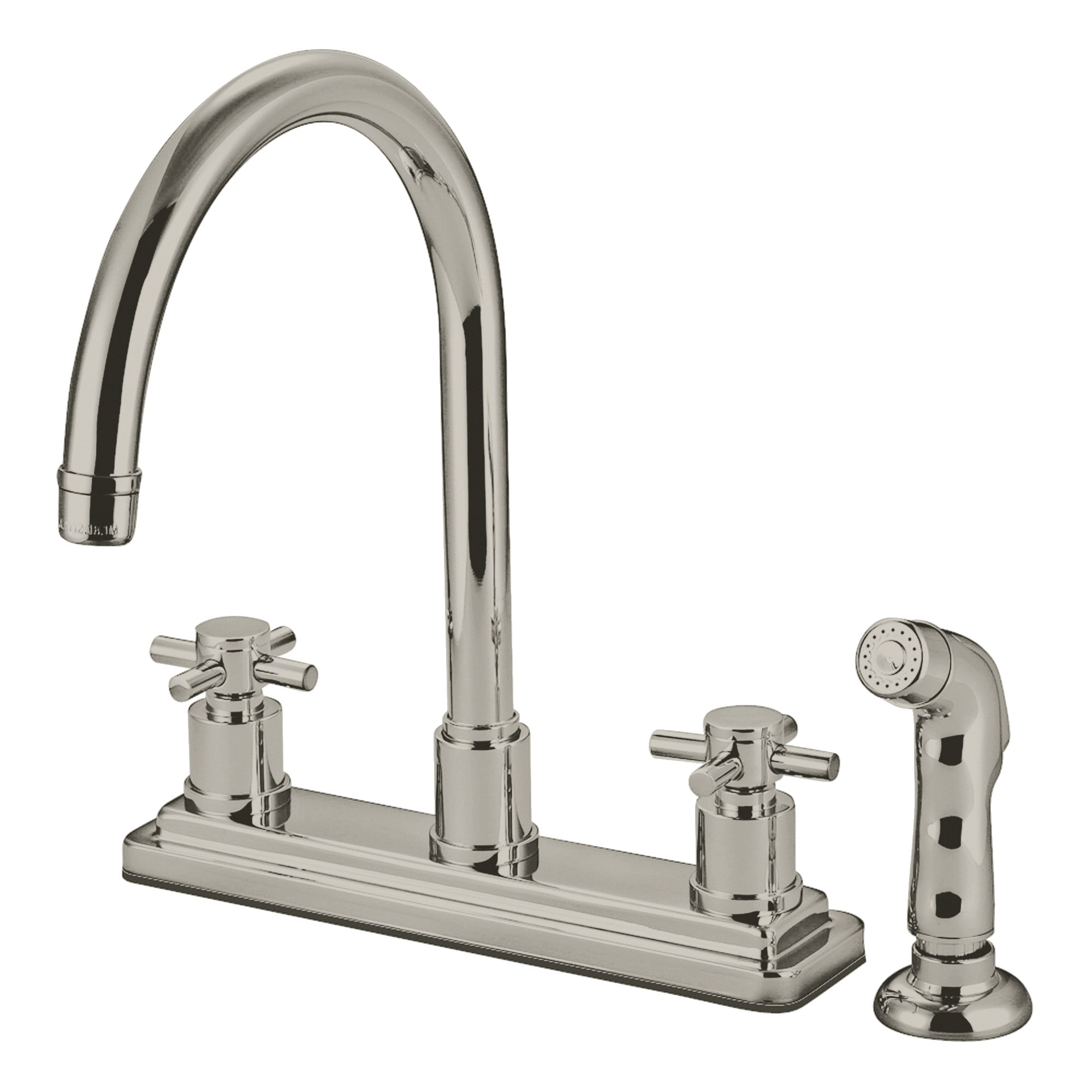 Elements of Design Satin Nickel Double Handle Kitchen Faucet (Deck ...