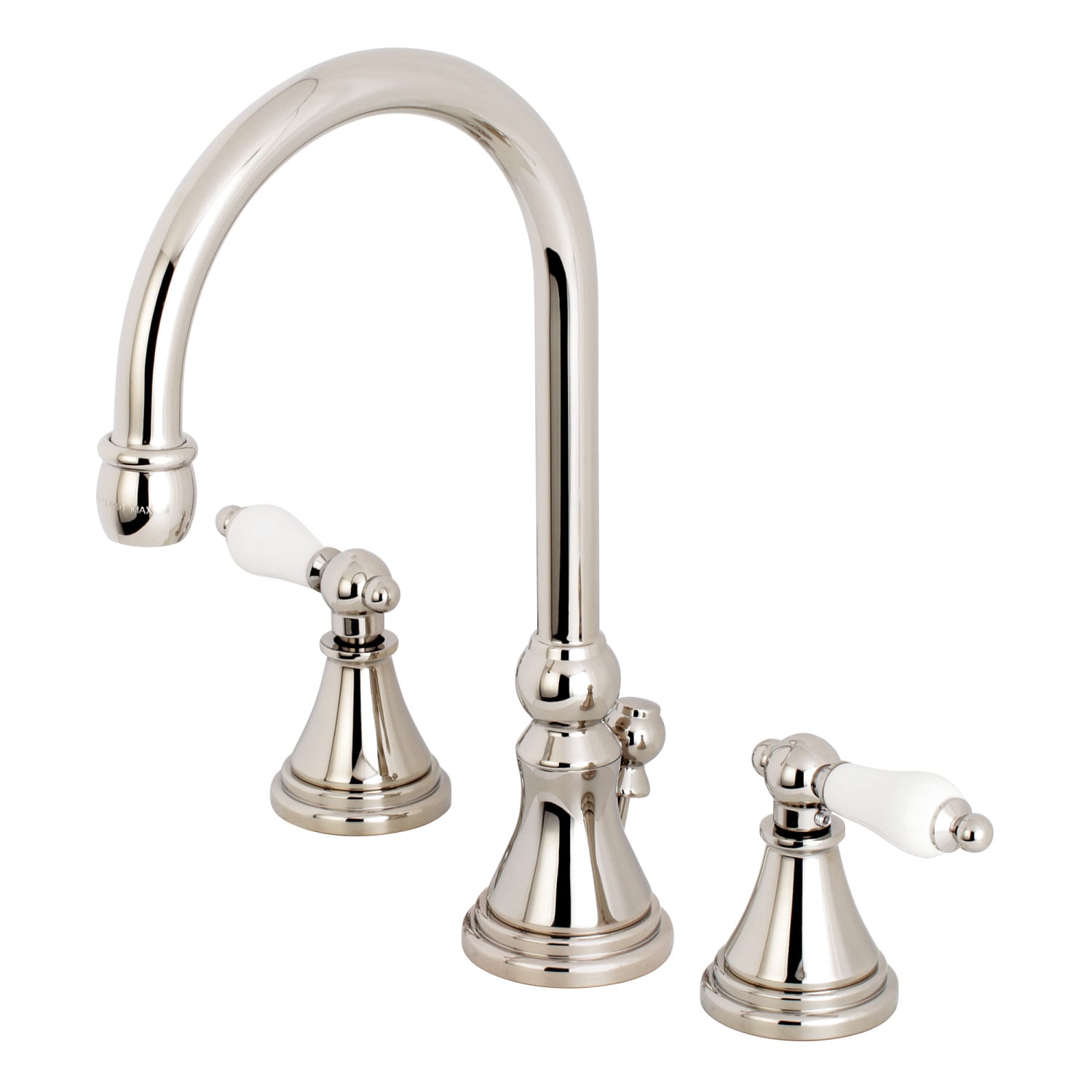 Kingston Brass Governor Polished Nickel Widespread 2 Handle Bathroom Sink Faucet With Drain In 1760