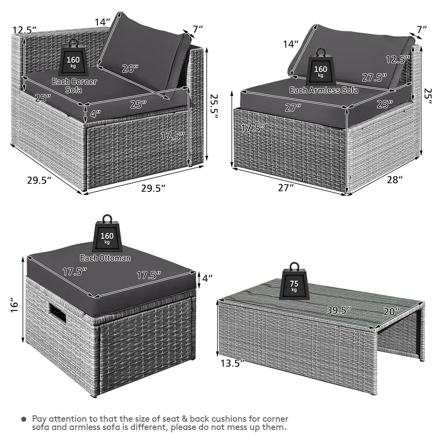 Forclover HYFC-8604GR Patio-Conversation-Sets - View #7
