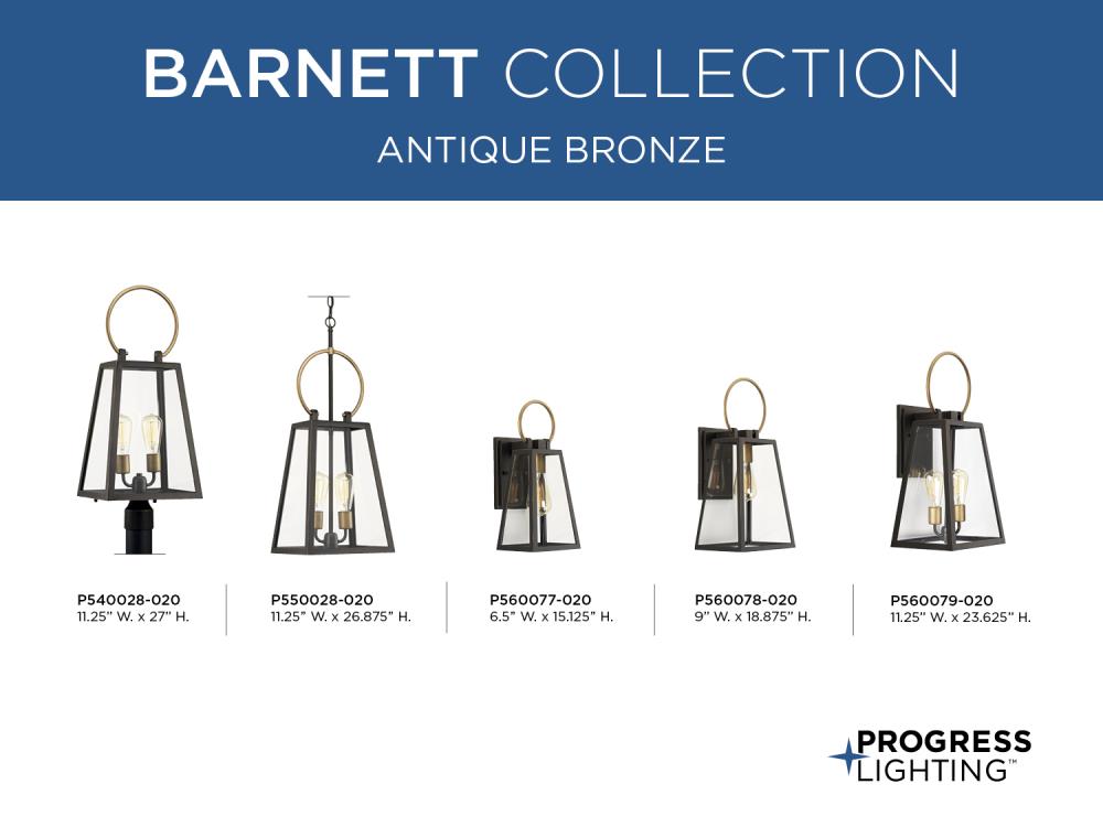 Barnett Bronze Glass Indoor/Outdoor Hanging Lantern