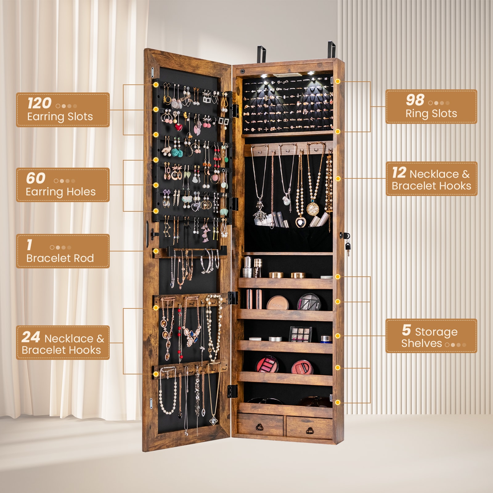 Iseryn NU59804FG Jewelry-Armoires - View #2