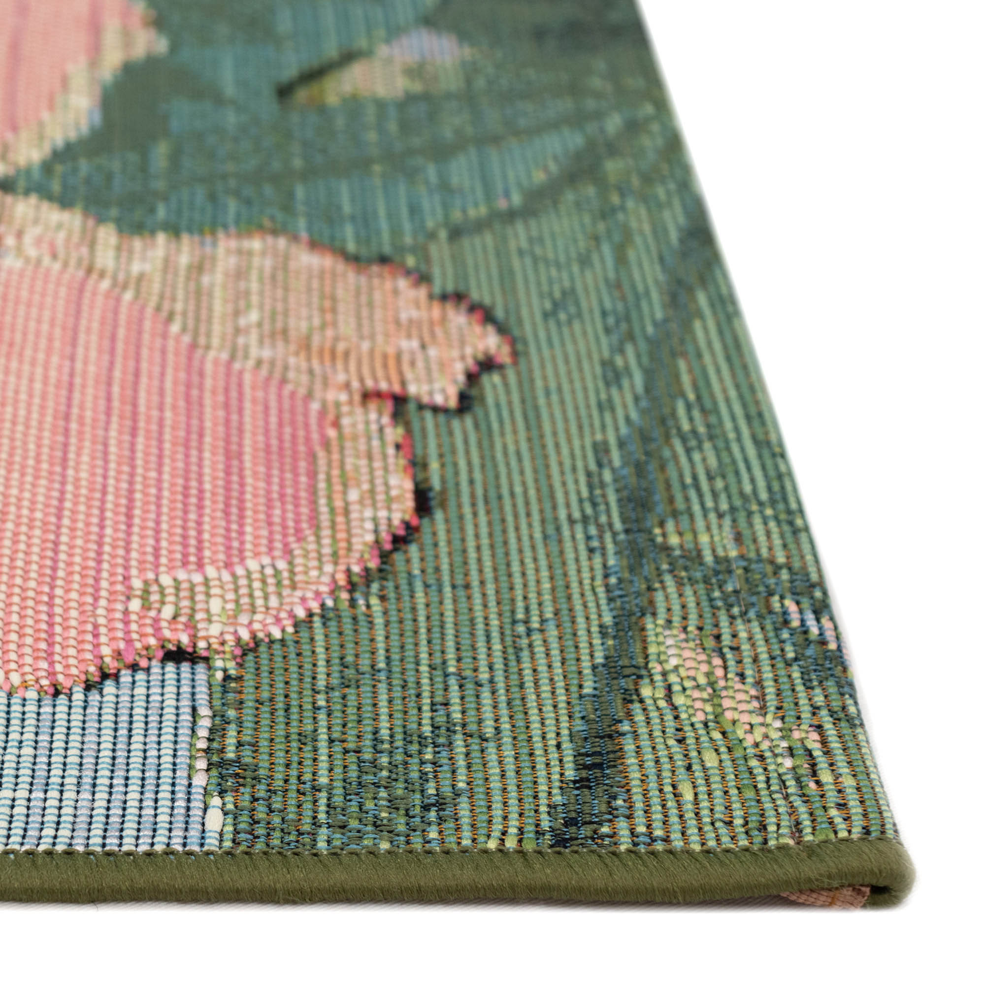 Tropical Leaves & Leopard Print 8' x 10' Indoor/Outdoor Rug