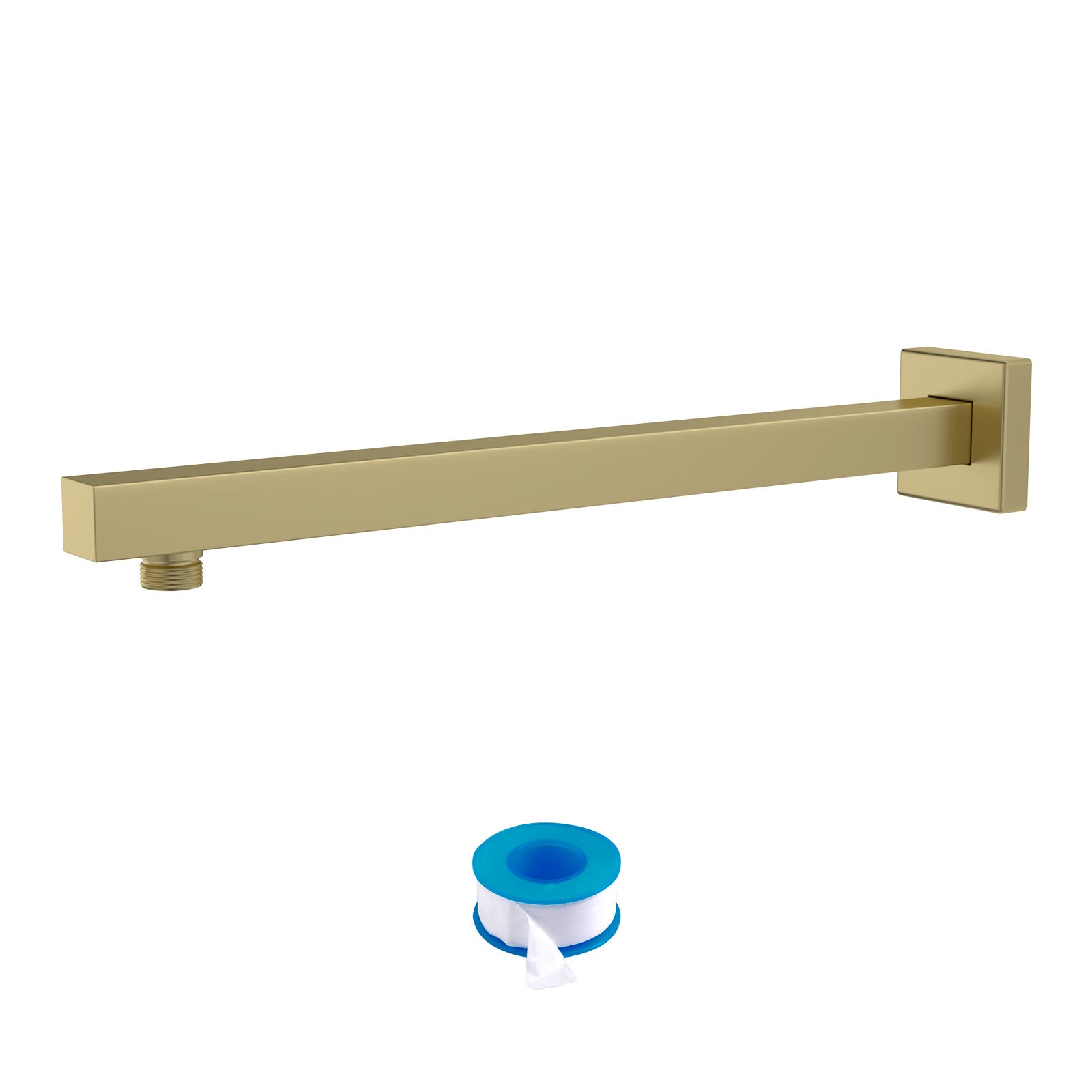 Lordear 16-in Brushed Gold Stainless Steel Universal Wall Mount Shower Arm and Flange