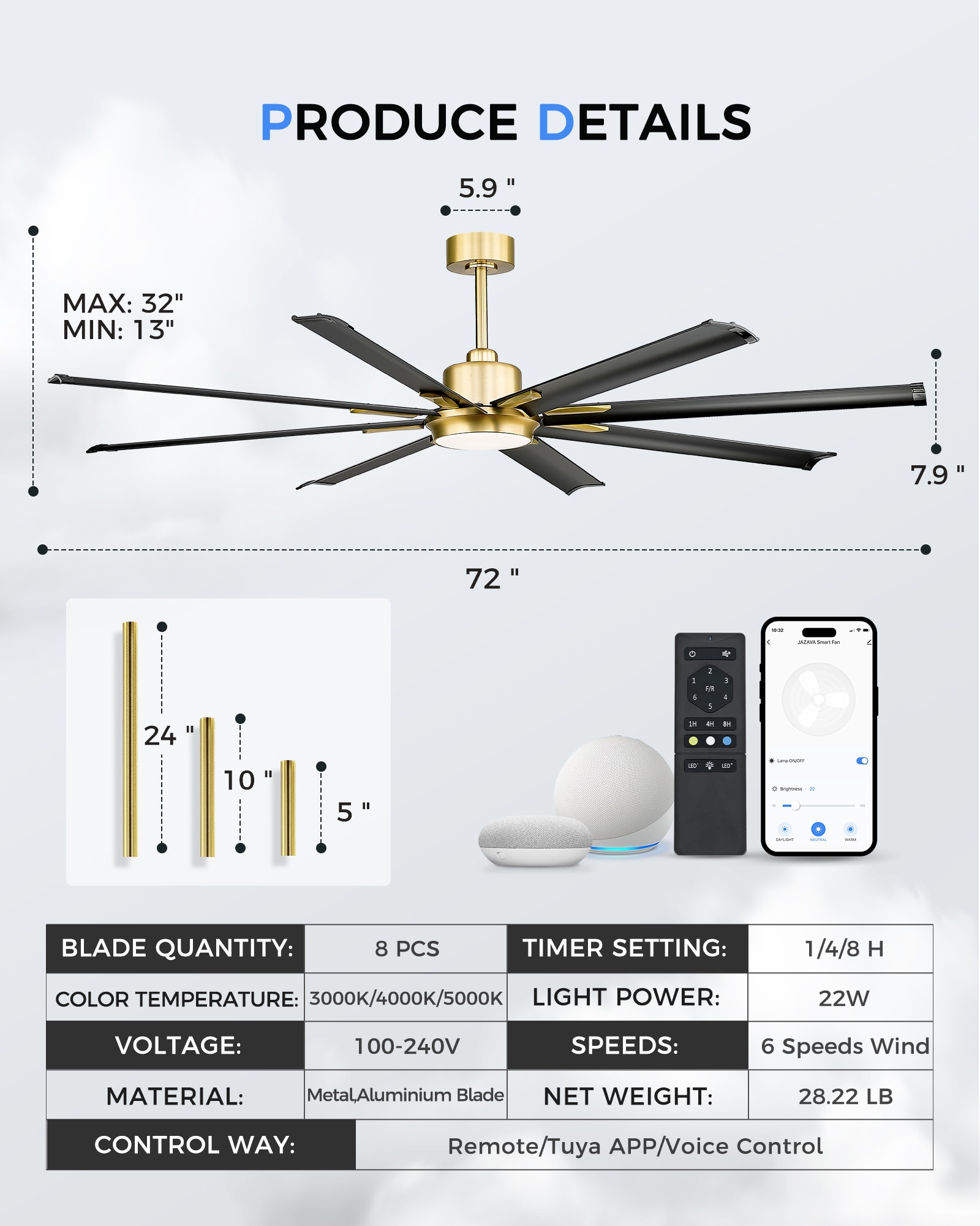 LTMATE LSLT-CF04BGB-72 Ceiling-Fans - View #2