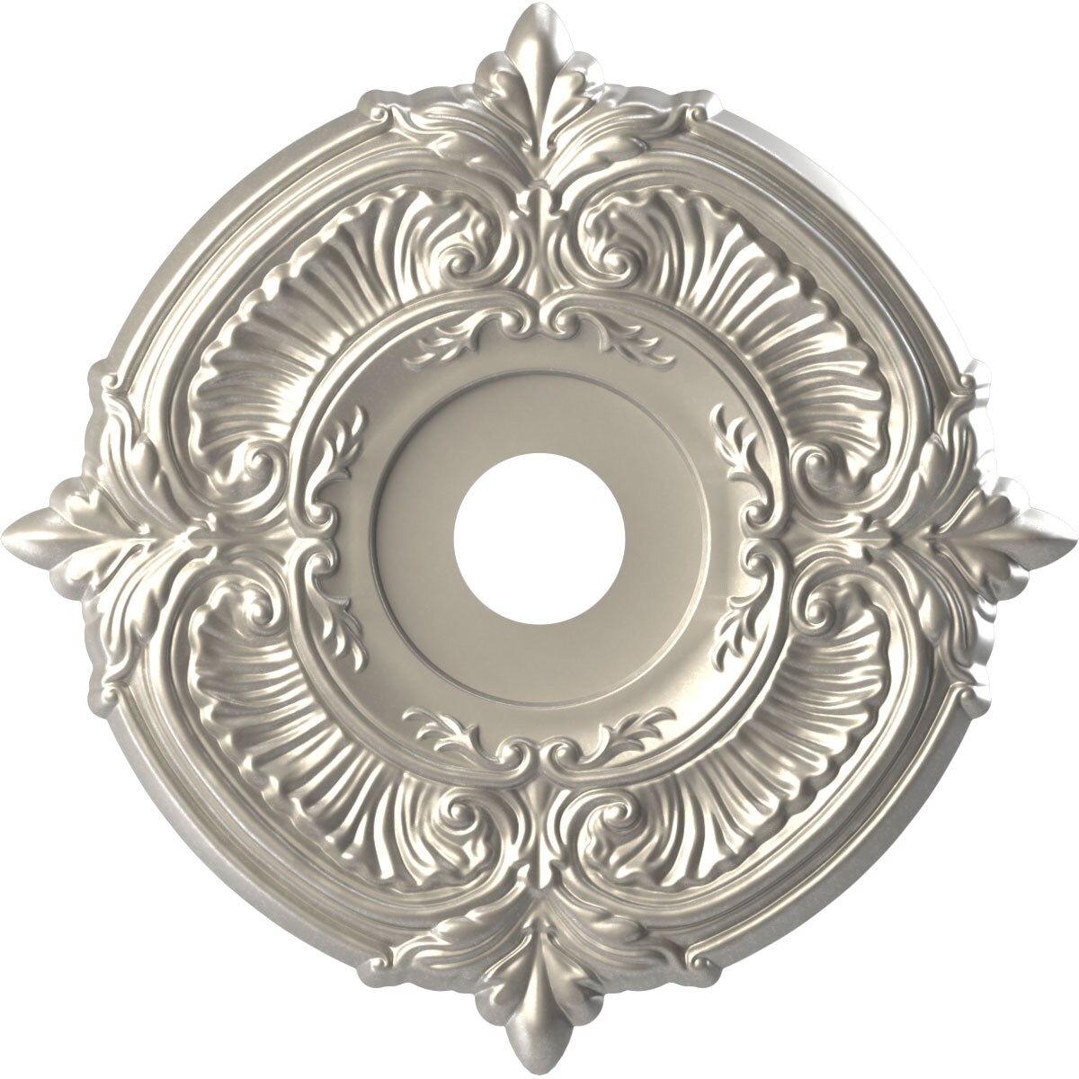 Ekena Millwork CMP19ATBAL Attica Thermoformed 19-in W x 19-in L Painted Bright Coat Aluminum PVC Whole Ceiling Medallion