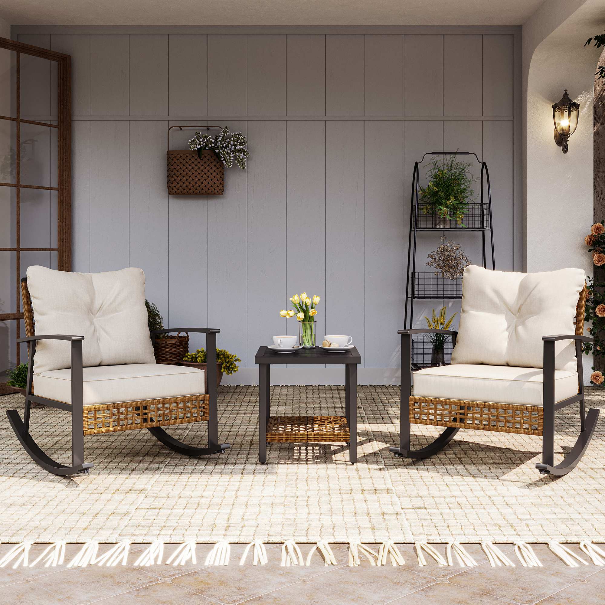 LAUSAINT HOME FTBS013-3PC-BG1 Patio-Conversation-Sets - View #2