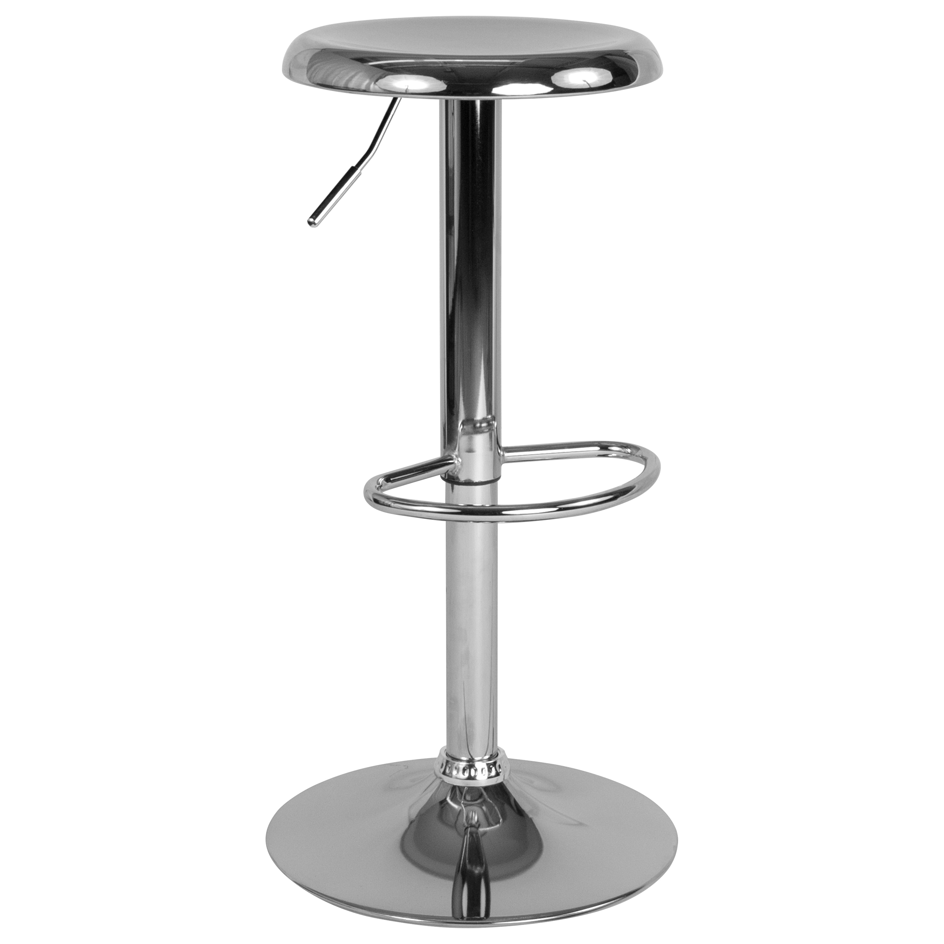 Flash Furniture 889142462354 Chrome 23.0-in H Adjustable Short Swivel Metal Bar Stool