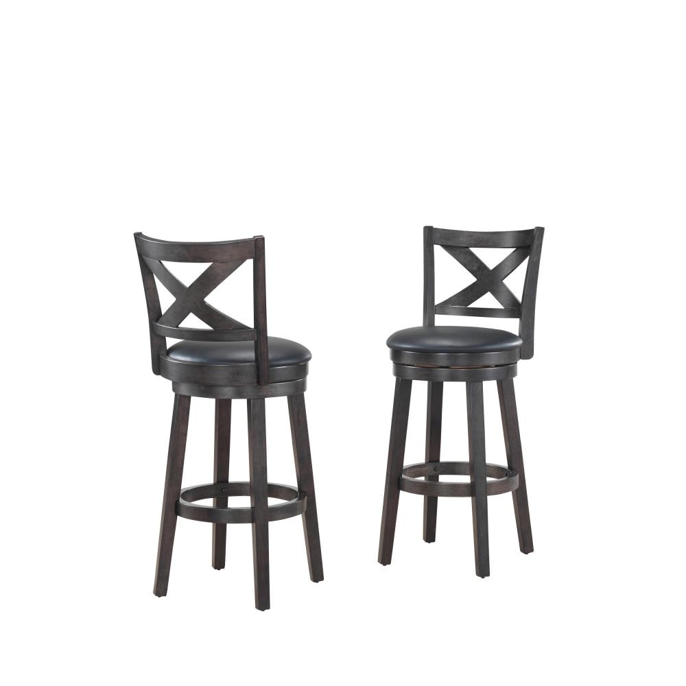 LG 1020 Brown Bar height Upholstered Swivel Wood Bar Stool Back
