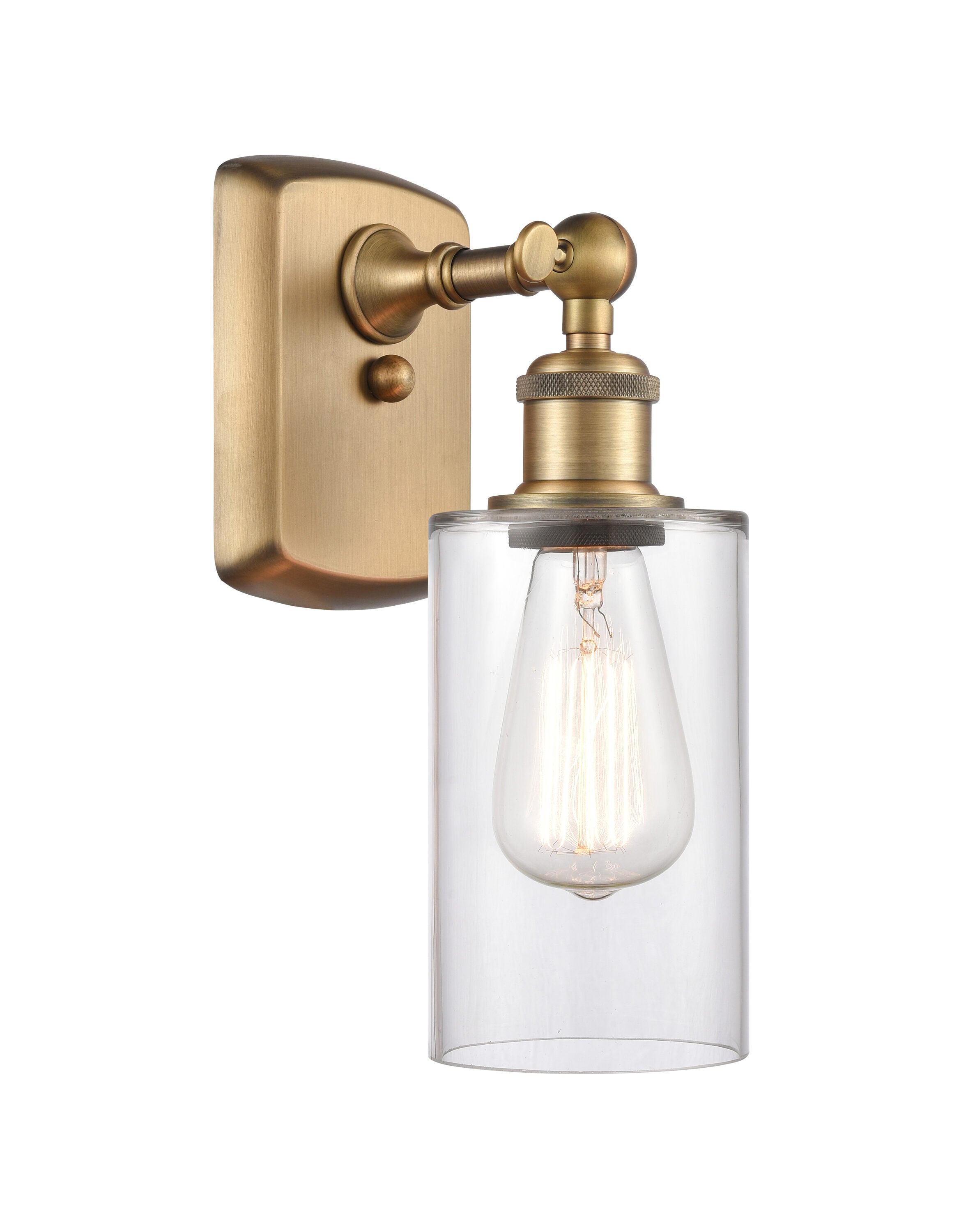 Innovations Lighting 516-1W-BB-G802 Clymer 3.88-in W 1 -Light Brushed Brass Wall Sconce