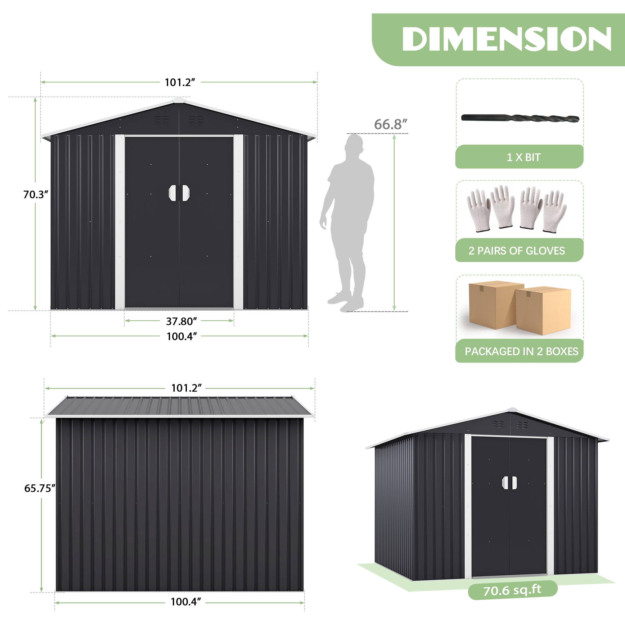 Jaxpety HG61R0736 Metal-Storage-Buildings-Sheds - View #7