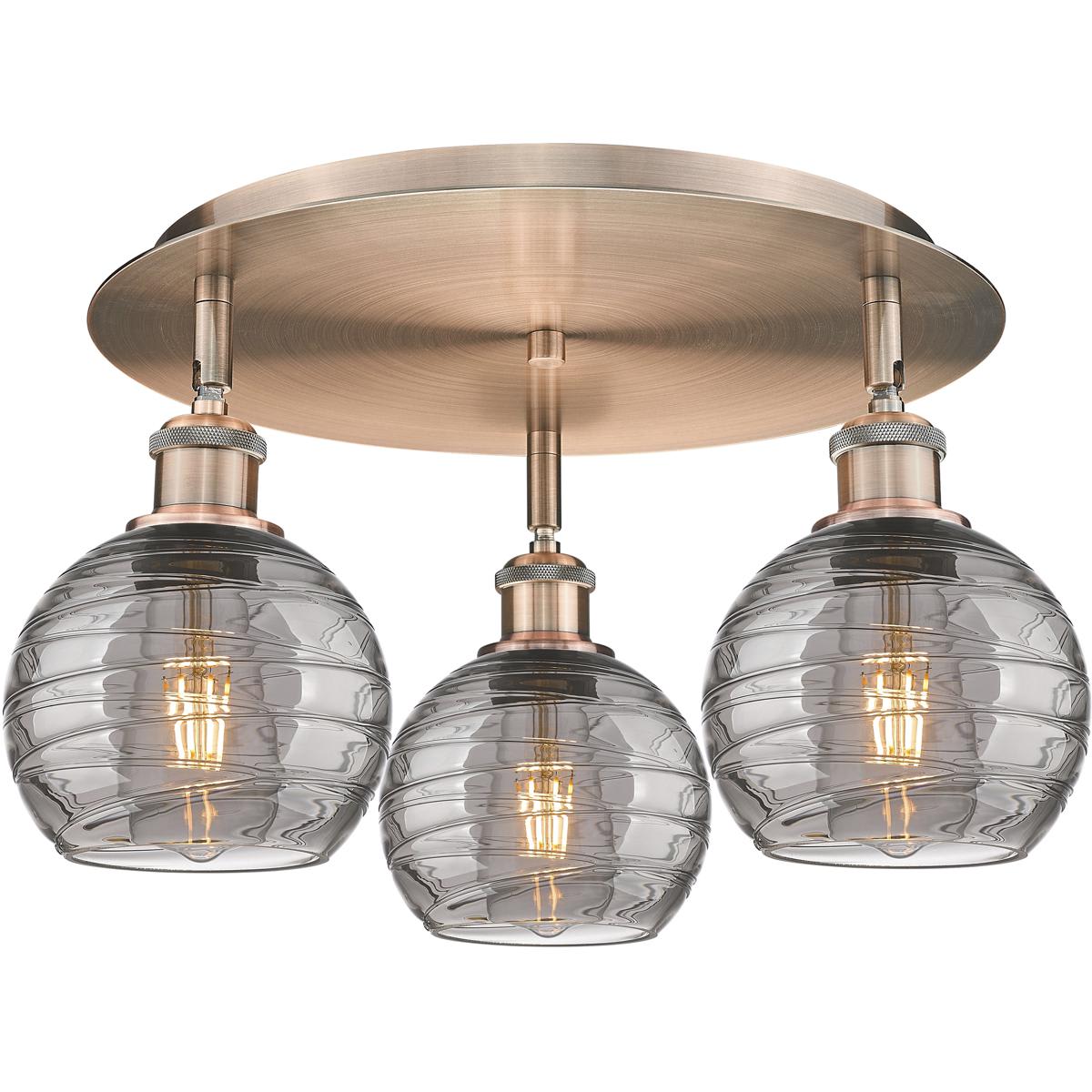 Innovations Lighting 2669687 516-3C-AC-G1213-6SM Ballston Athens Deco Swirl Flush Mount