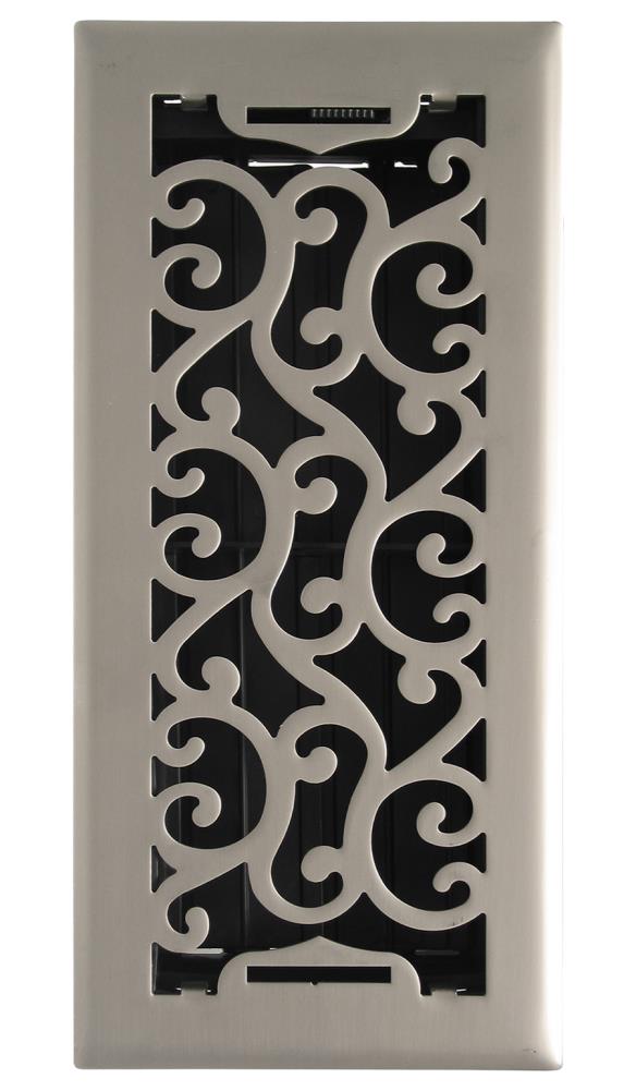  AMFRSNC410 4-in x 10-in Maximum airflow Steel Satin Nickel Floor Register