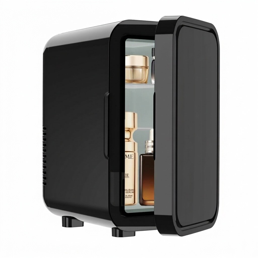 Anqtovp 6L 8 Can Mini Refrigerator AC and DC Portable Cooler Warmer Compact Fridge with Removable Shelf for Bedroom Office Car Skincare Black 1 Piece #LAN0427R08