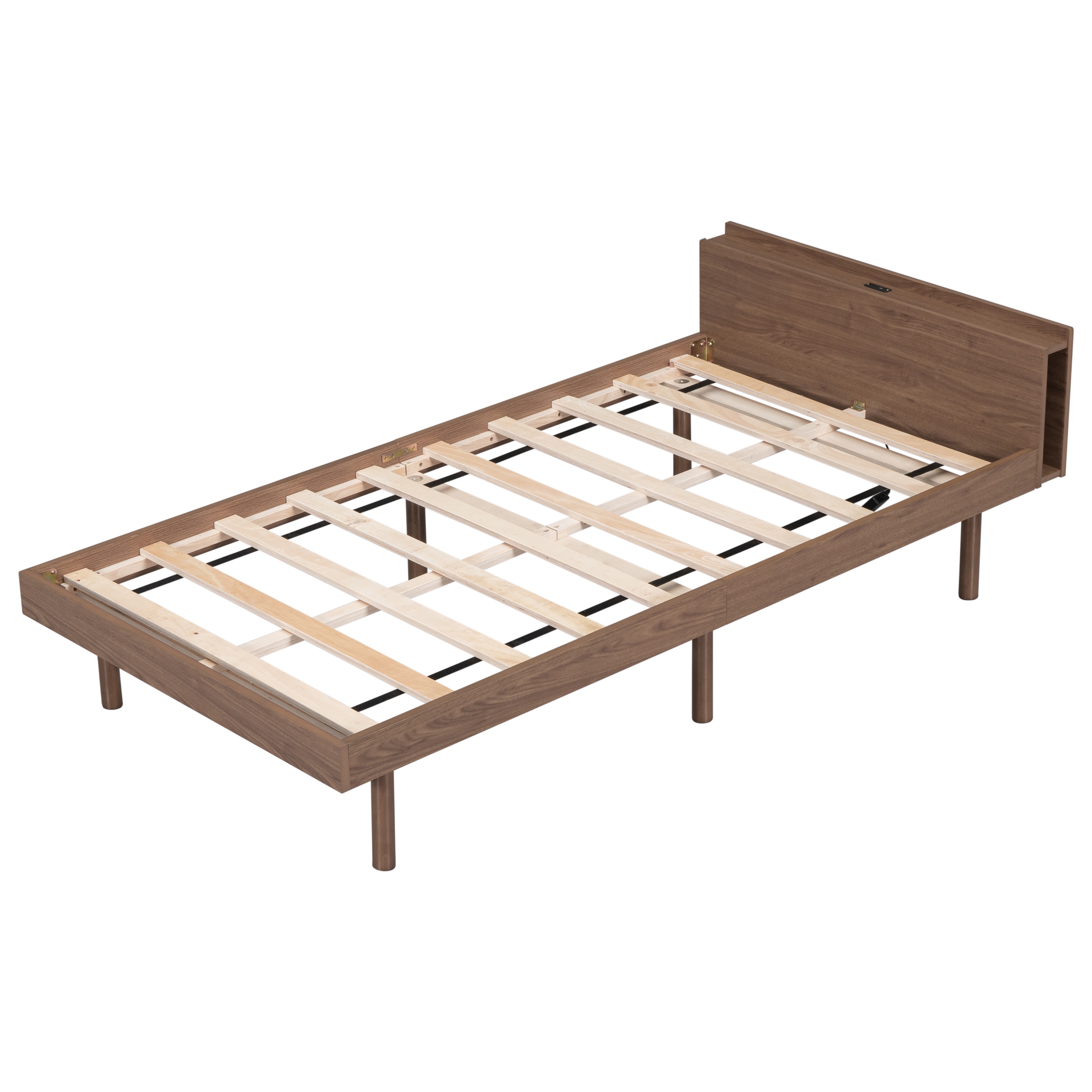 Clihome WM-WF188702EAA Brown Queen Upholstered Platform Bed