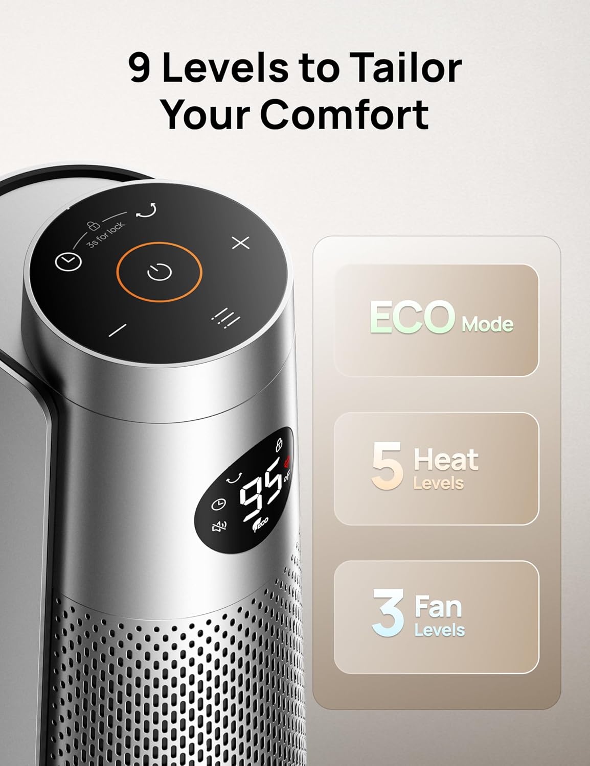 DREO DR-HSH008 SILVER Portable-Electric-Heat - View #6
