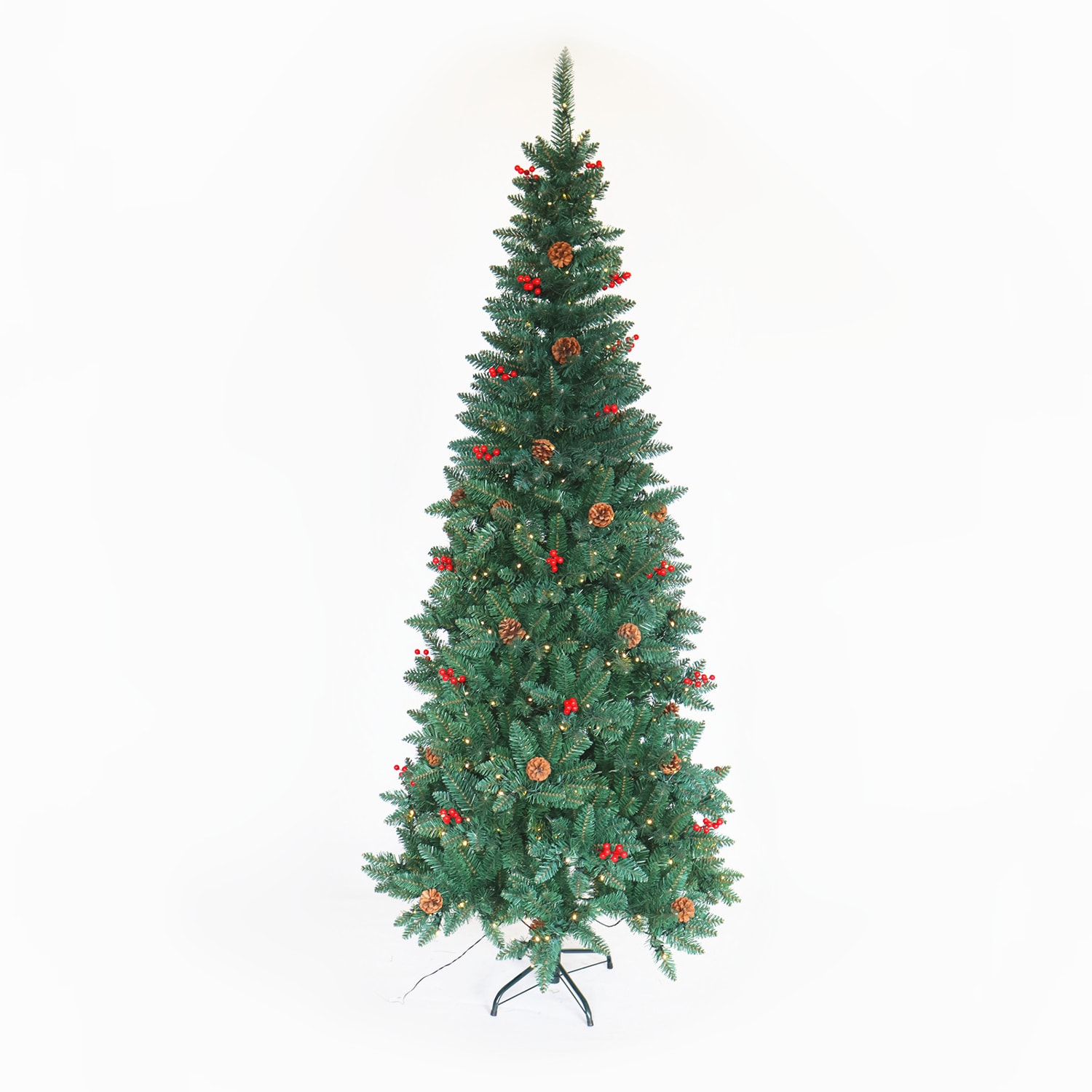 WELLFOR YA799775GN 7.5-ft Pre-lit Artificial Christmas Tree with LED Lights