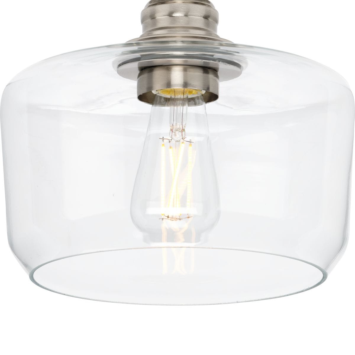 Aiken Brushed Nickel 9" Flush Mount with Clear Glass Shade