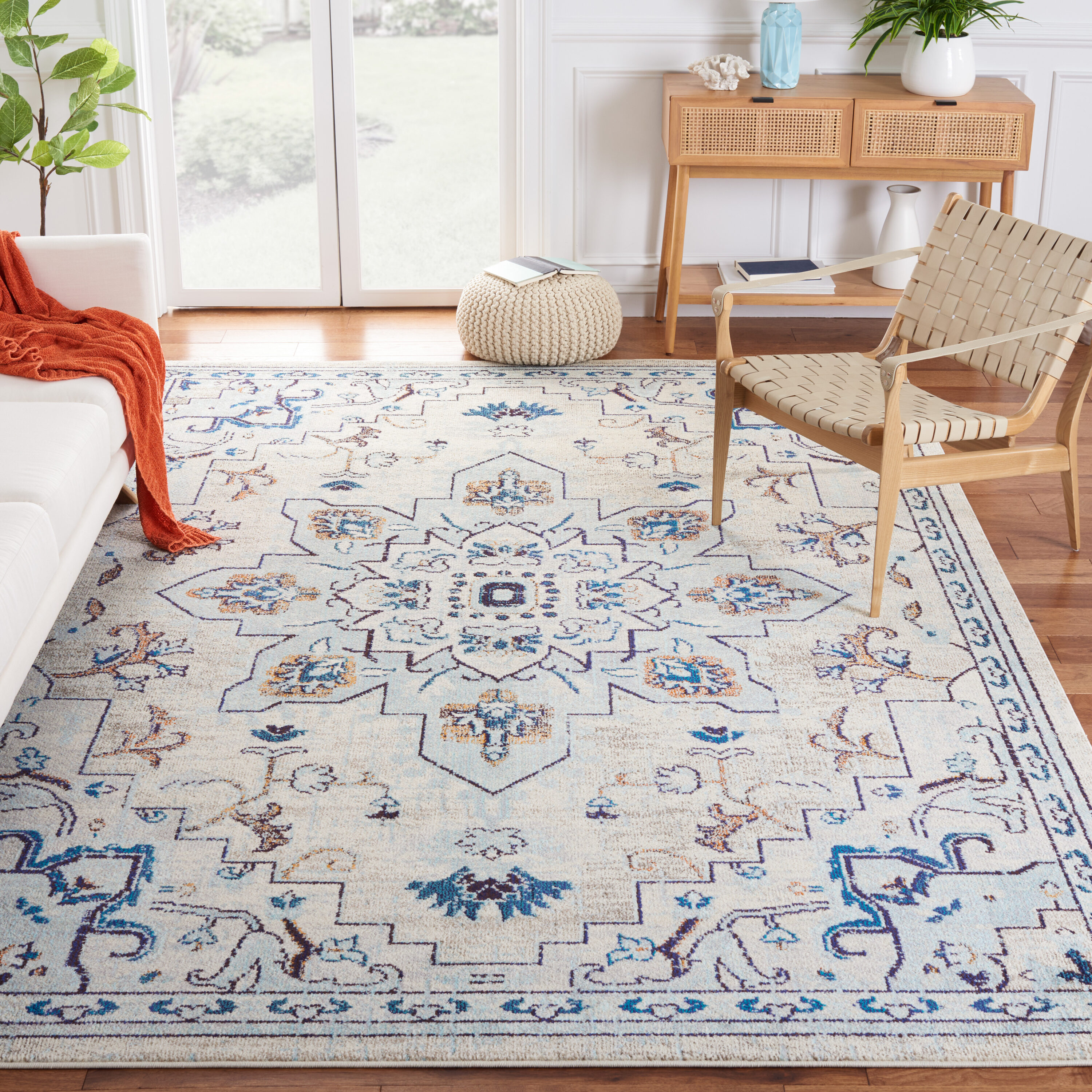Madison 473D Ivory / Light Blue Bohemian Oversized 12ft x 15ft Rug