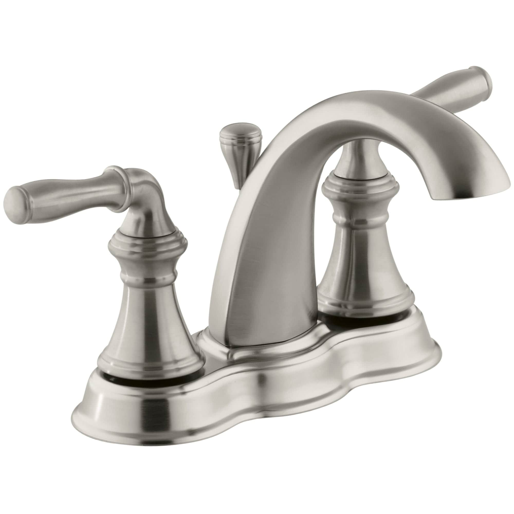 2024 KOHLER, Worth 4 in. Centerset 2-Handle Bathroom Faucet in Vibrant Brushed Nickel