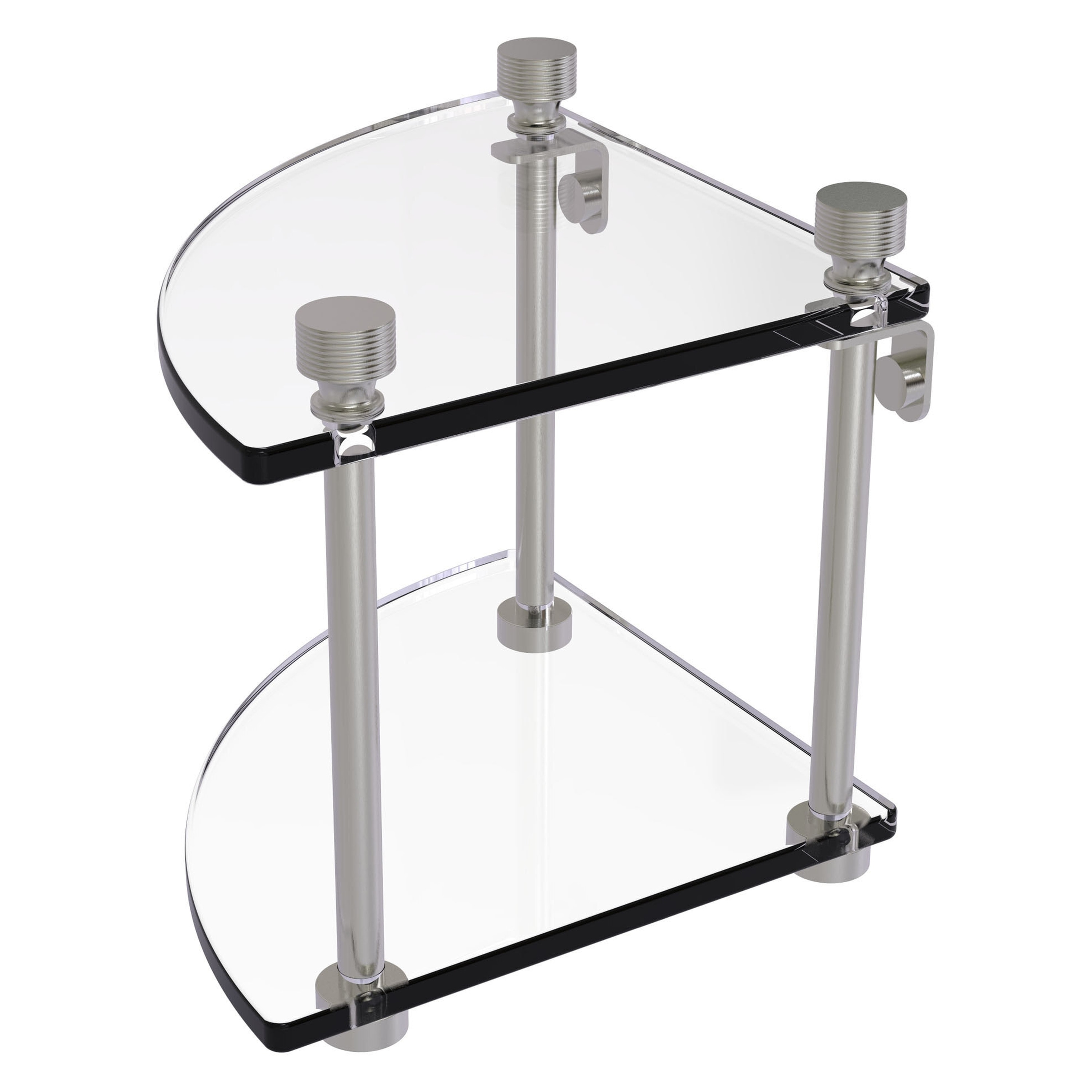 Allied Brass FT-3-SN Foxtrot Satin Nickel 2 -Tier Wall mount Bathroom Shelf ( 8-in x 8-in x 8-in )