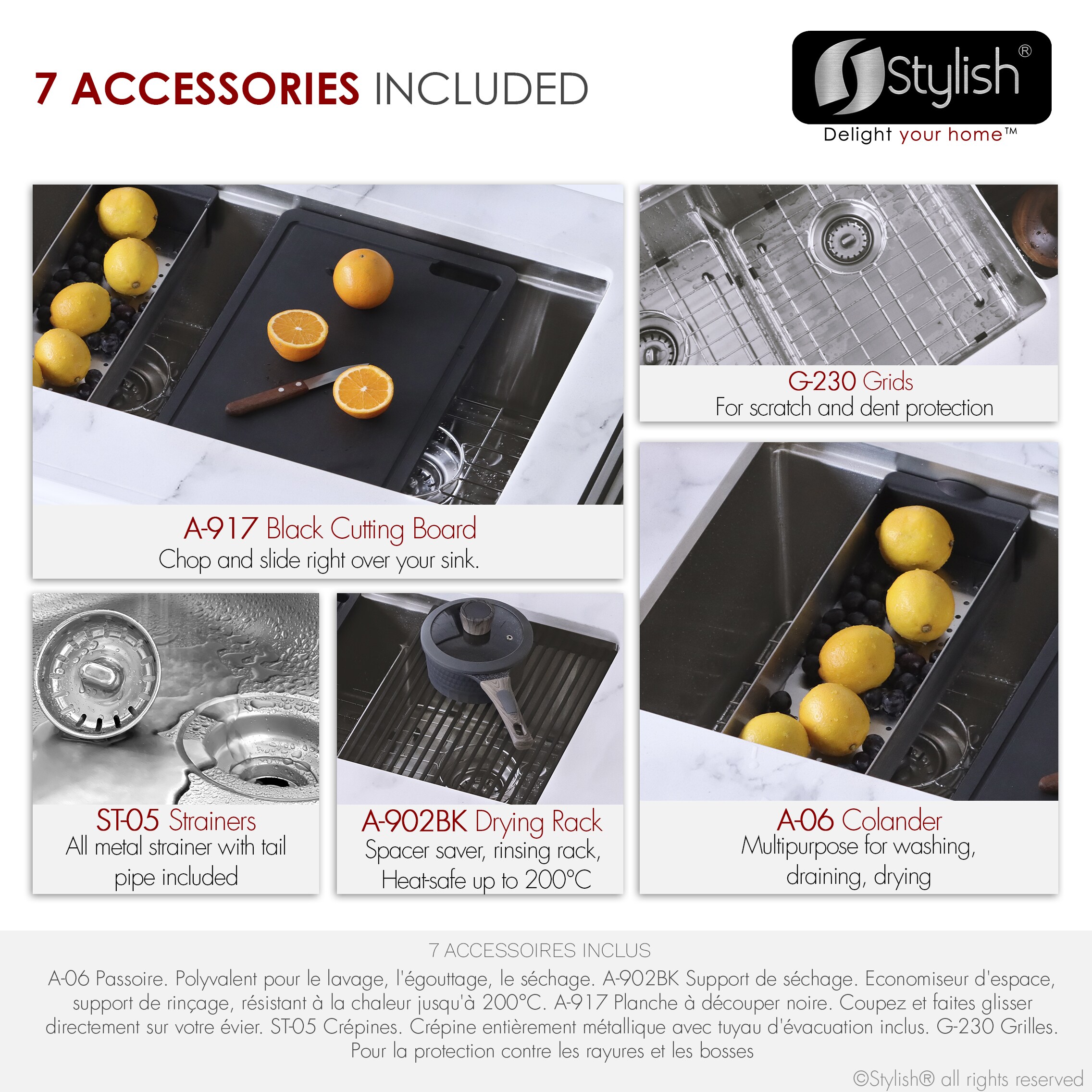 Stylish S-230W Kitchen-Sinks - View #13