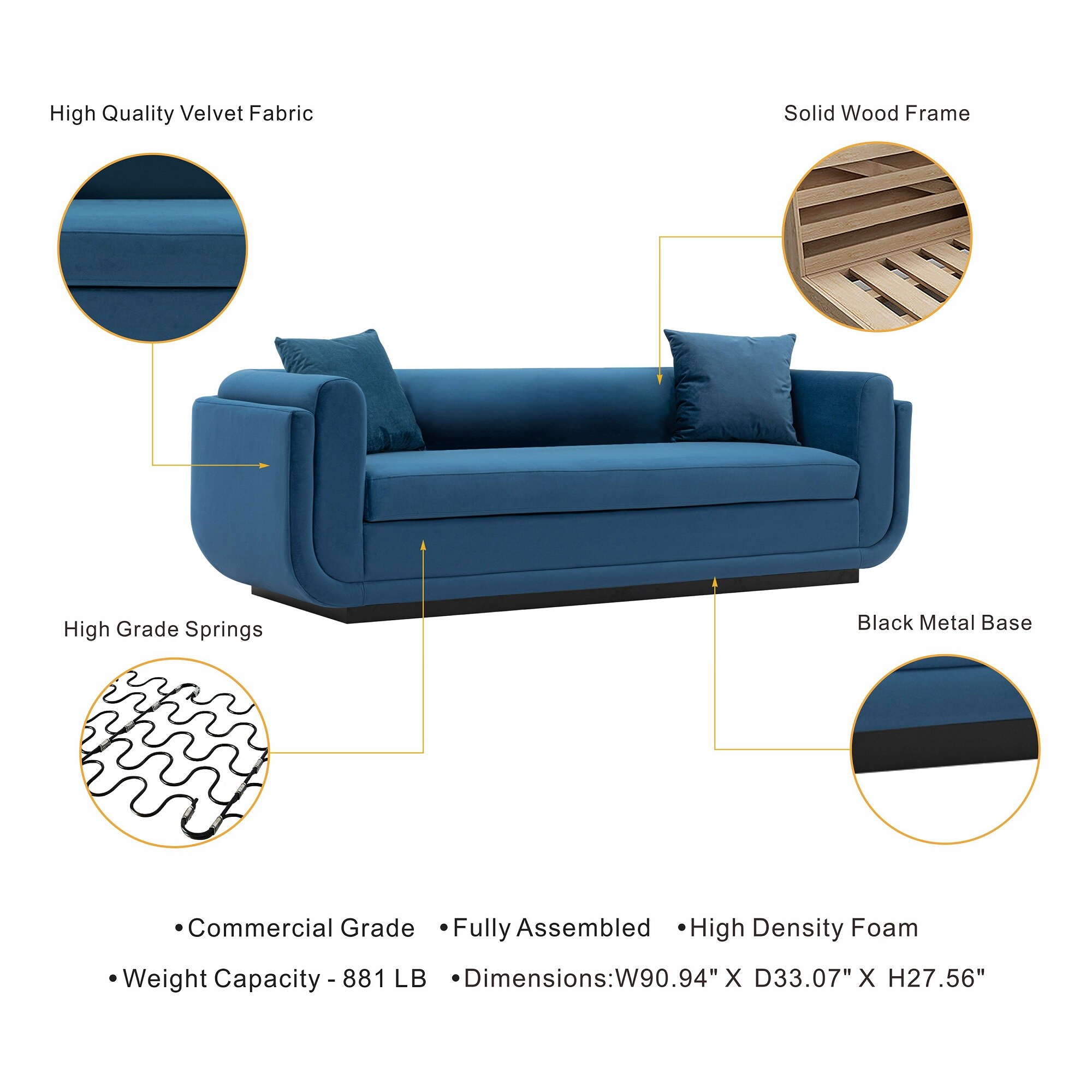 Manhattan Comfort SF014-SB Sofas-Loveseats - View #4