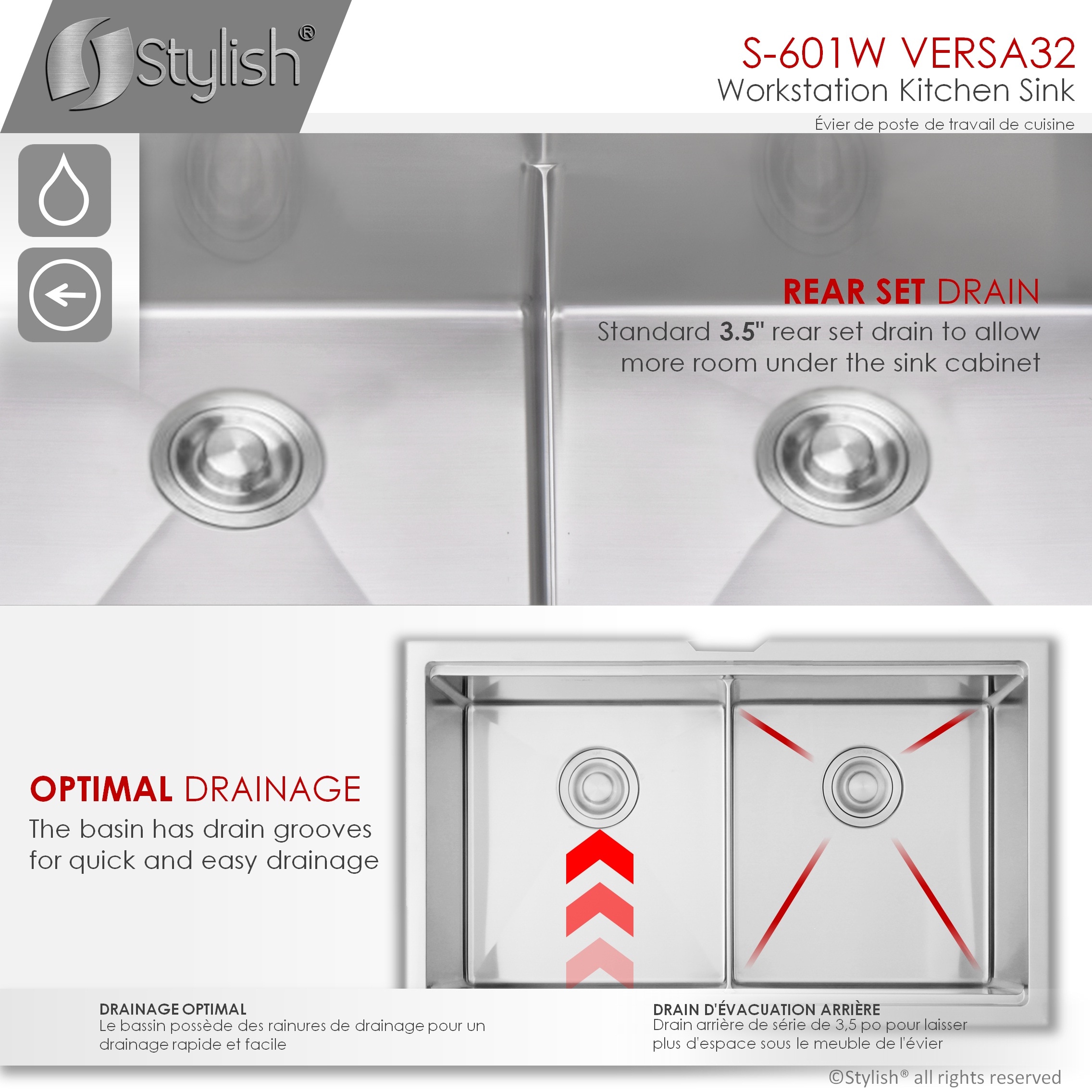 Stylish S-601W1 Kitchen-Sinks - View #11