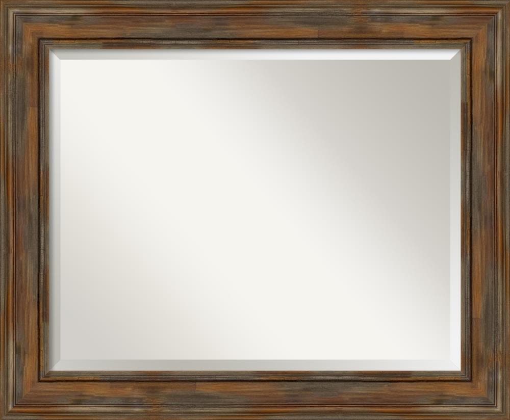 Amanti Art DSW4094505 Alexandria 33.88-Inches x 27.88-Inches Framed Rectangle Bathroom Vanity Mirror ( Rustic Brown )
