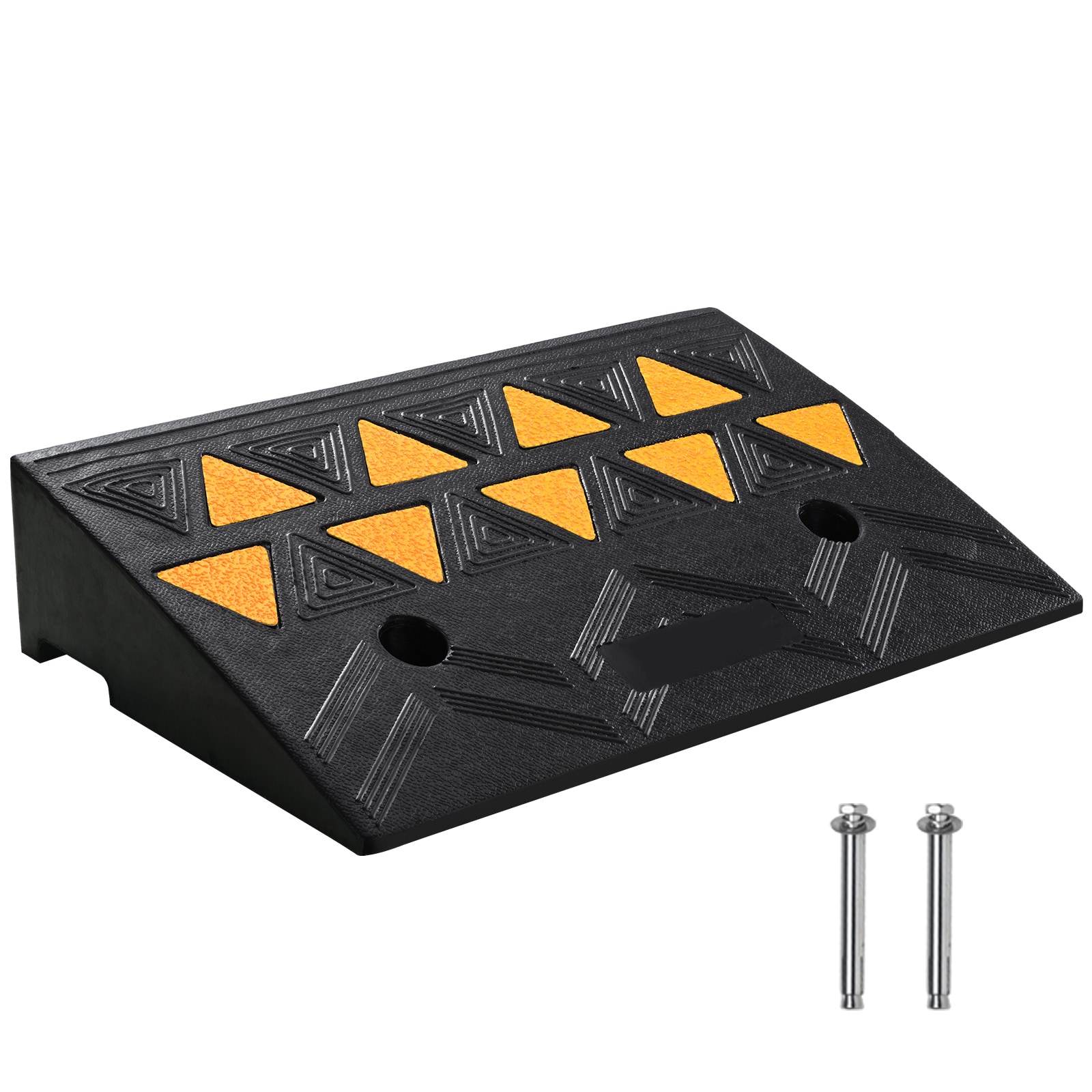 GIVIMO - 4.25-in Rise Rubber Curb Ramp 19.7-in Long by 11.8-in Wide with 33069-lb Capacity and Re...
