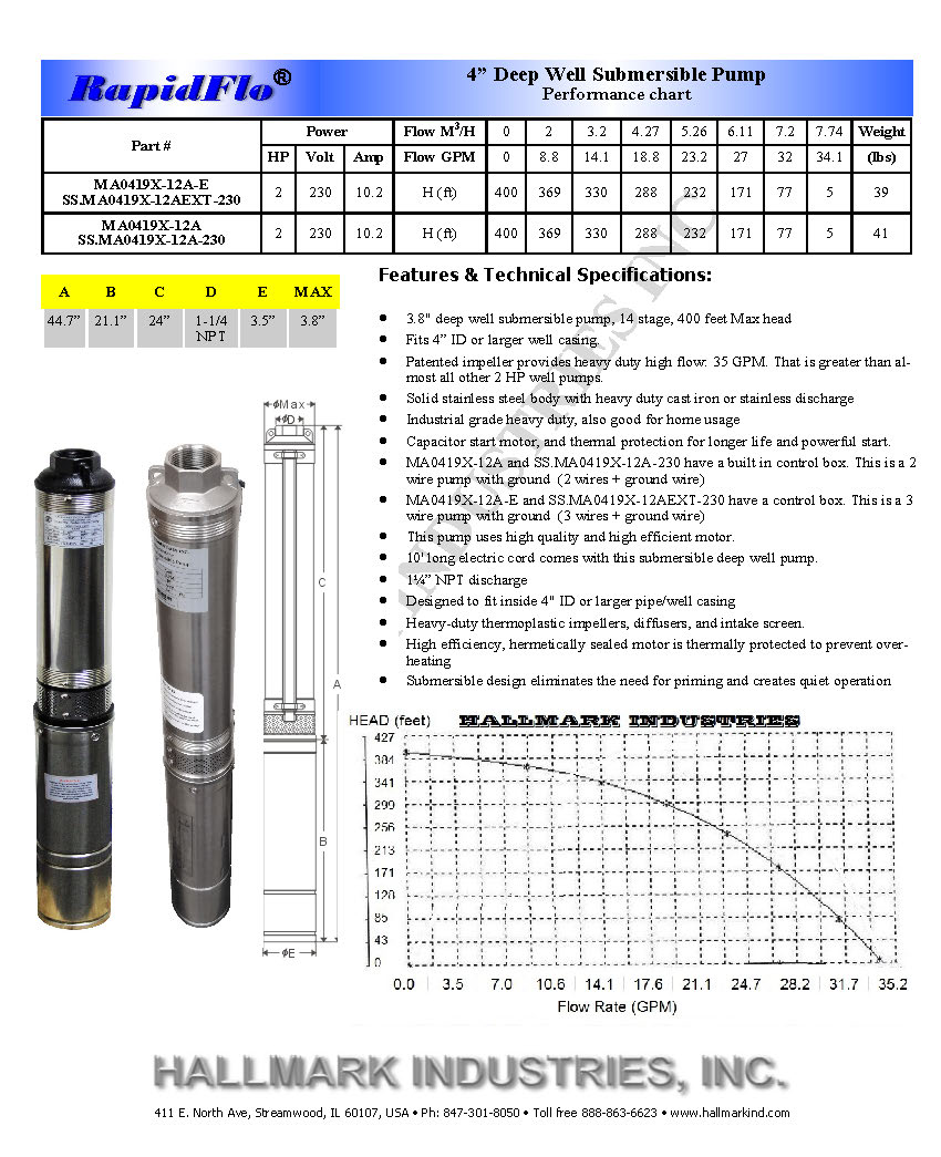 Hallmark Industries MA0419X-12A pumps - View #4