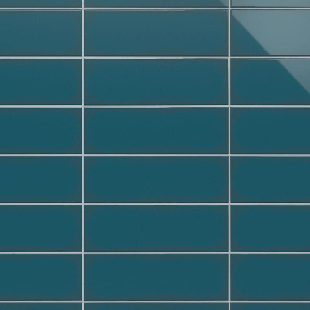 Abbey Road 4 x 12 Blue Polished Porcelain Subway Tile