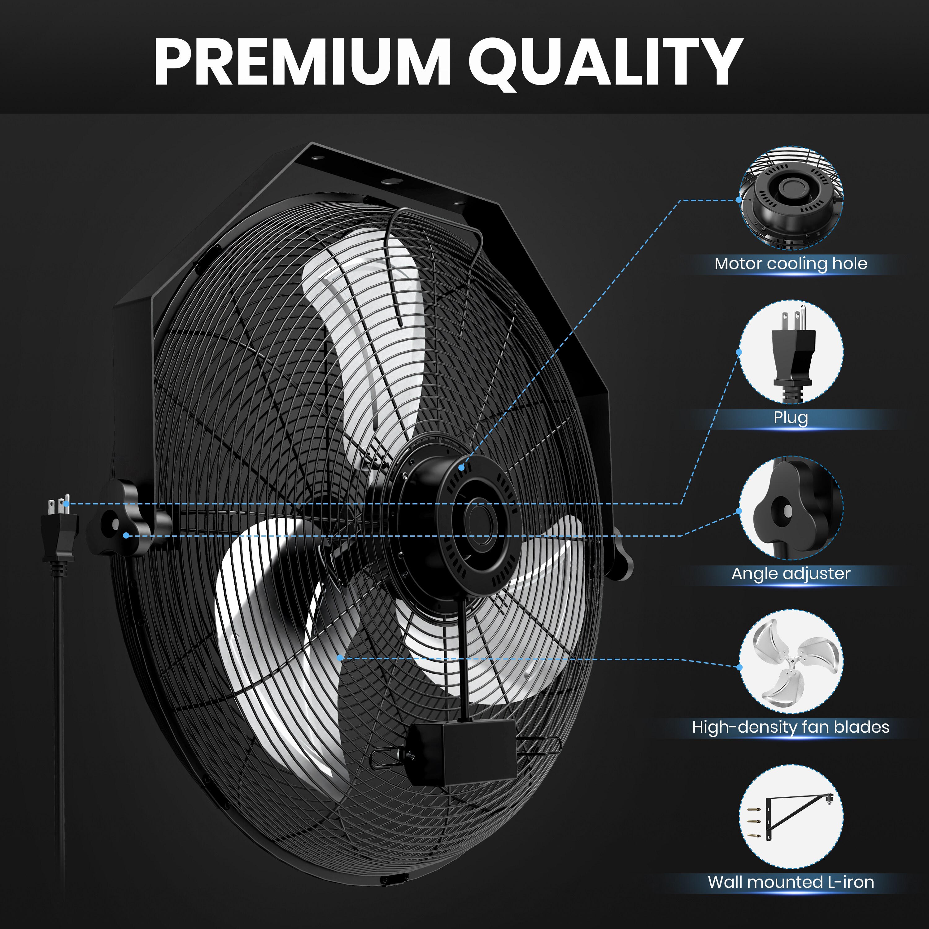 Kahomvis DHS-QPF2-452 Wall-Mounted-Fans - View #7