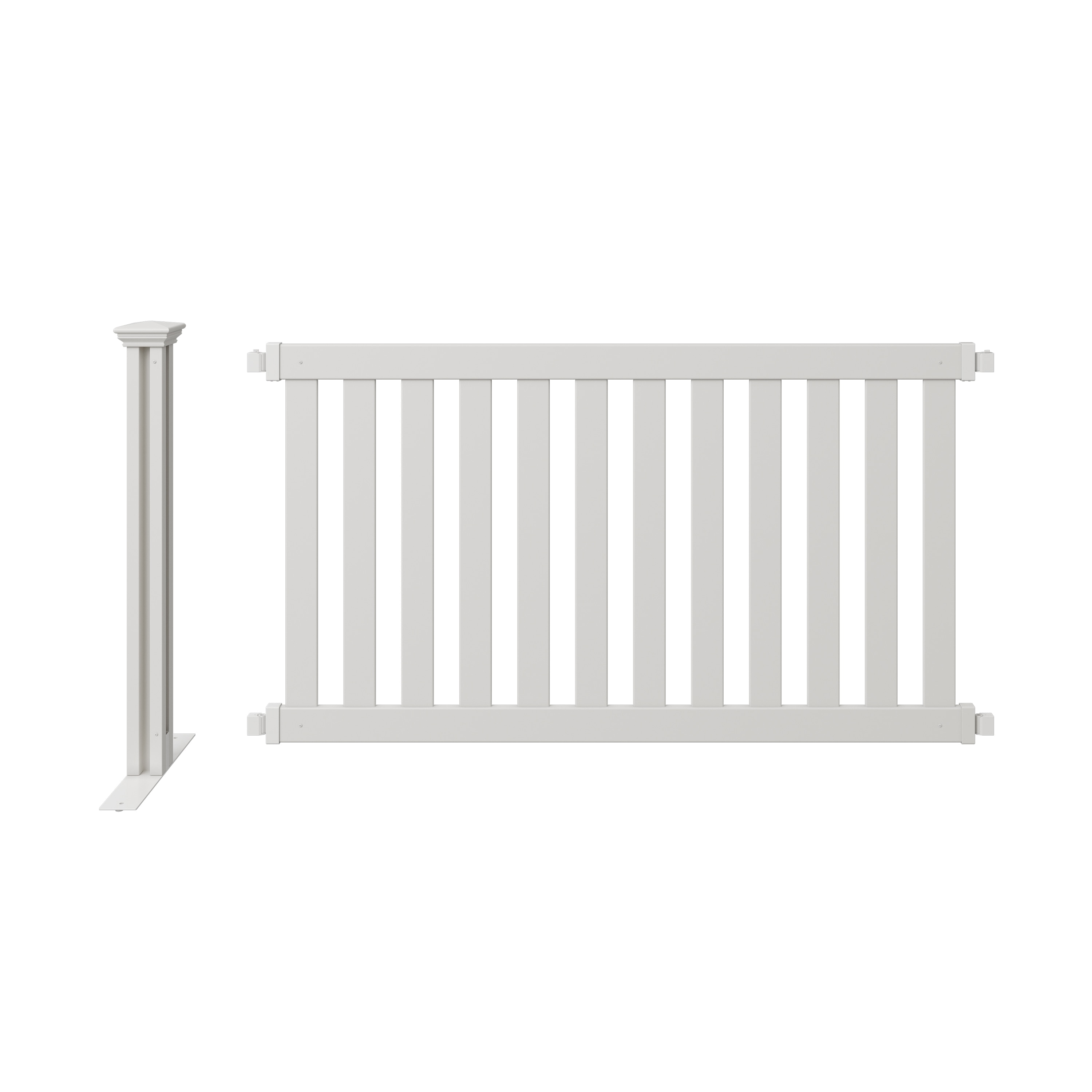 Zippity Outdoor Products ZP19062 Davidson Hinged Portable Event 3-ft H x 5.5-ft W White Vinyl Flat-top Fence panel No Dig (Unassembled)