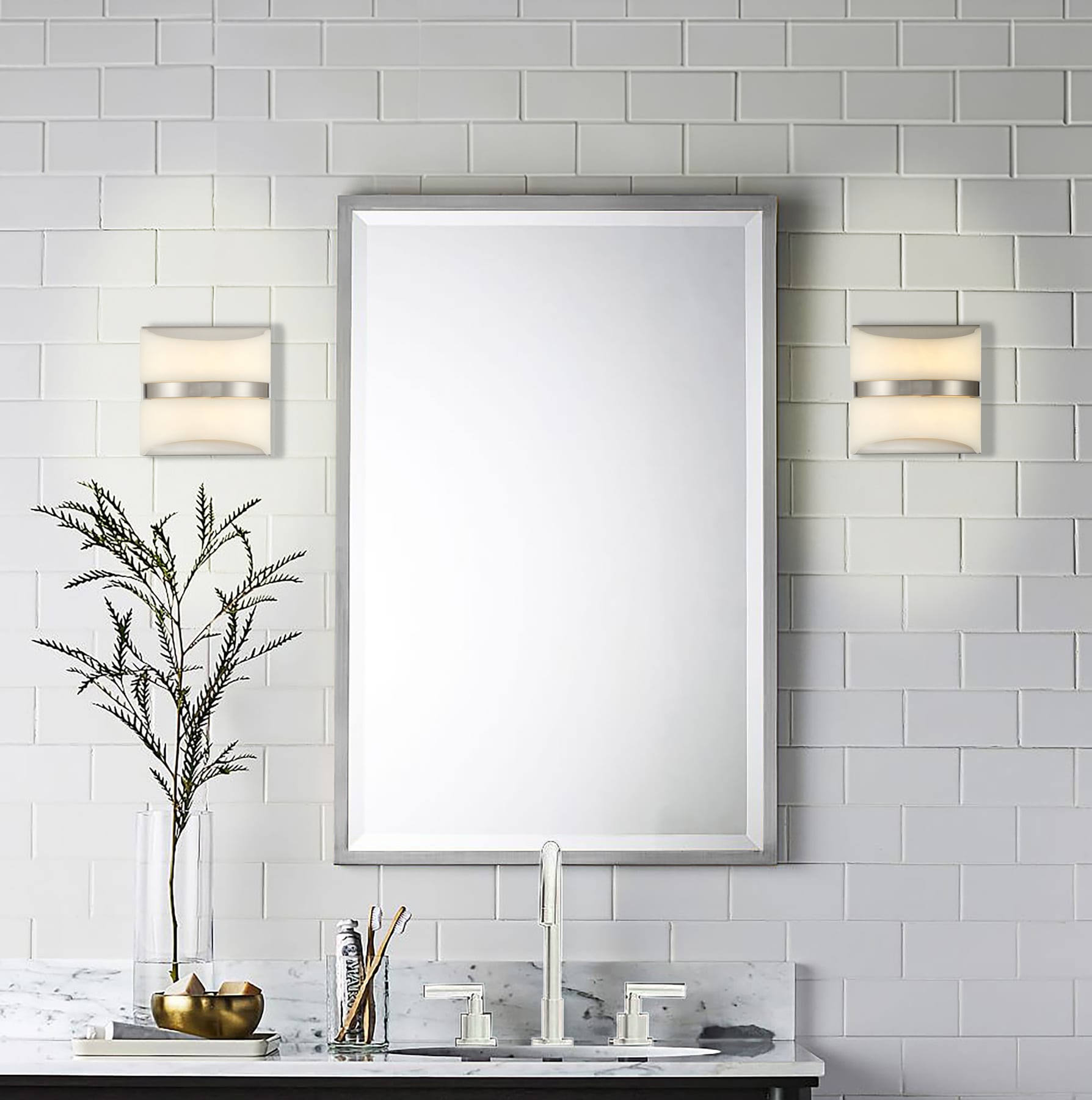 Minka Lavery 821-84-L Velaux 6.5-in W 1 -Light Brushed Nickel Integrated LED Wall Sconce