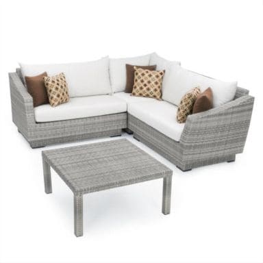RST Brands Cannes 4-Piece Wicker Patio Conversation Set with Gray Sunbrella  Cushions in the Patio Conversation Sets department at