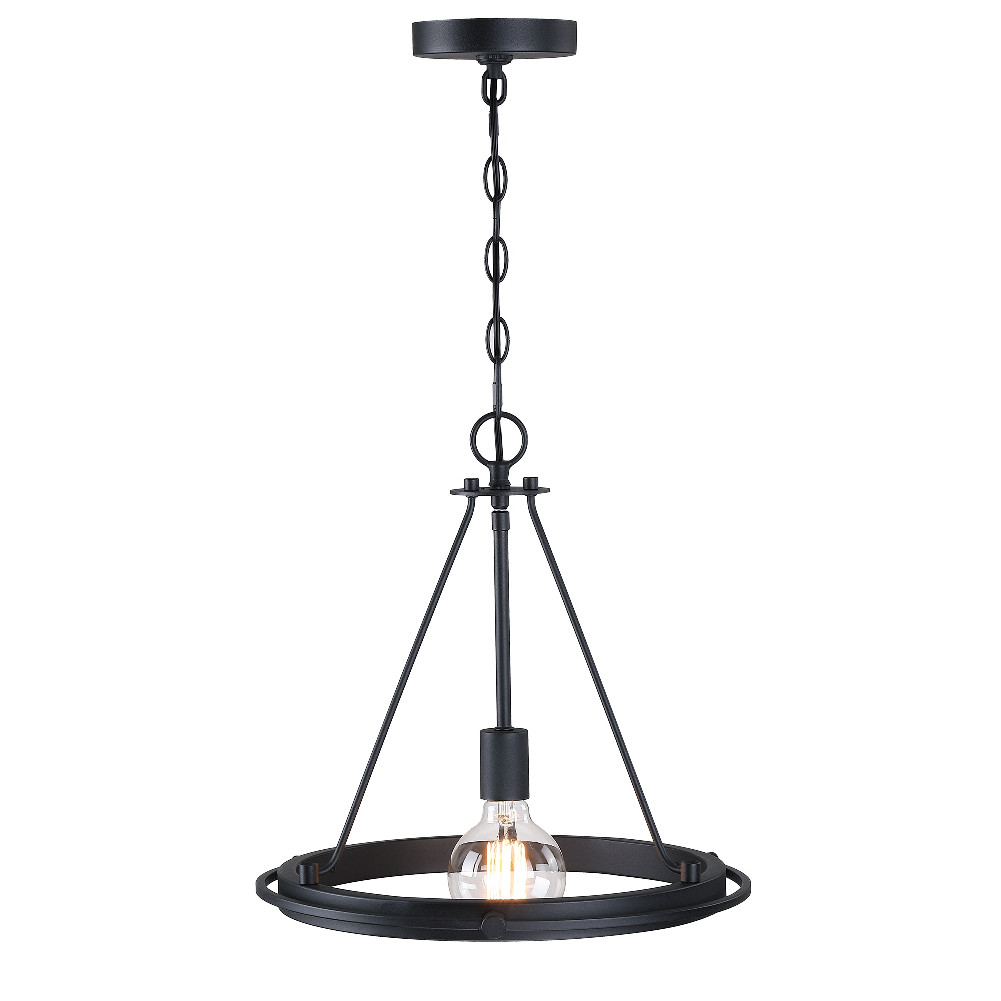 Hukoro FL19131-PD-BK 1 -Light Matte Black Modern/contemporary Geometric Medium Hanging Pendant light