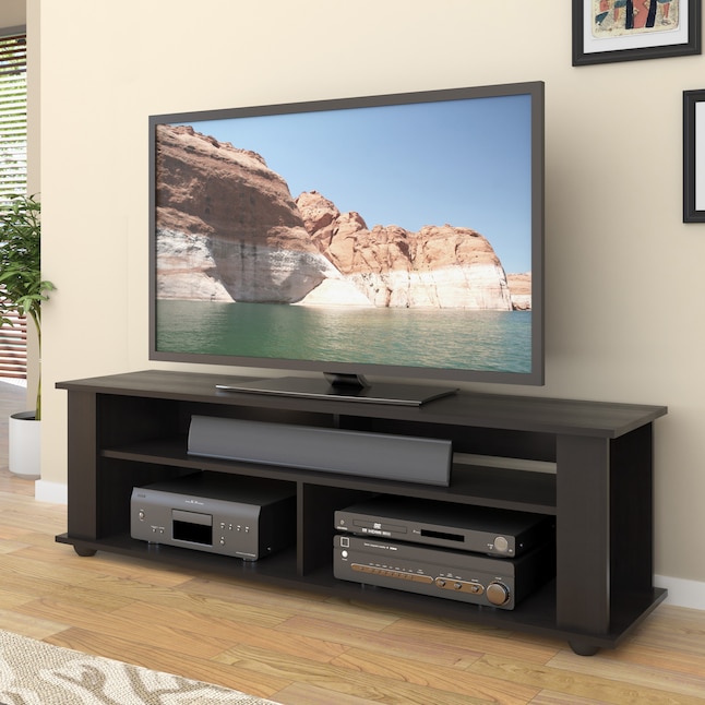 Corliving Bakersfield Modern Contemporary Ravenwood Black Tv Stand Accommodates Tvs Up To 60 In The Stands Department At Com - Corliving Wall Mount Soundbar Shelf Black
