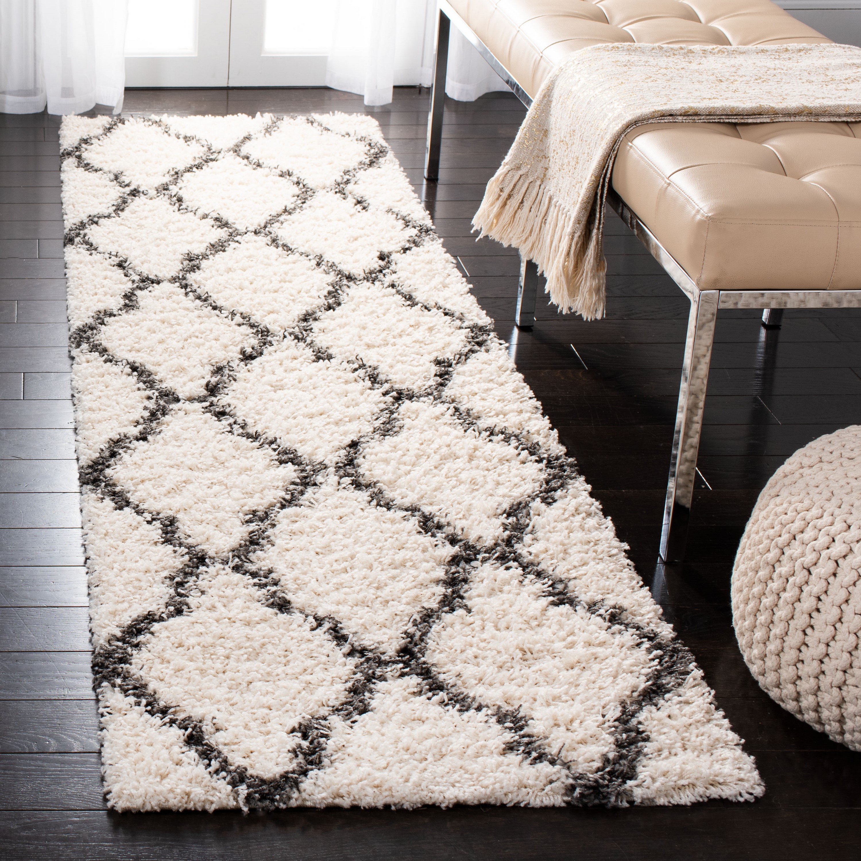 Safavieh Dallas 2 X 6 (ft) Ivory/Dark Gray Indoor Trellis Runner Rug at ...