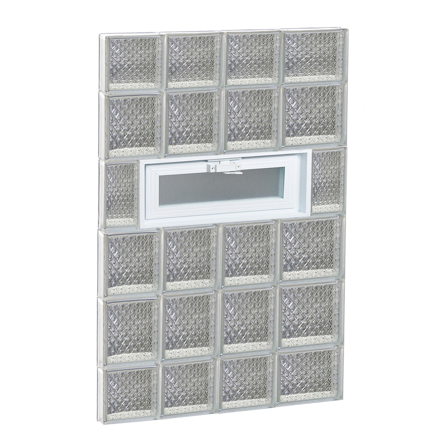 REDI2SET V2644DP Diamond Glass 25-in x 42-1/2-in Frameless Replacement Vented Glass Block Window