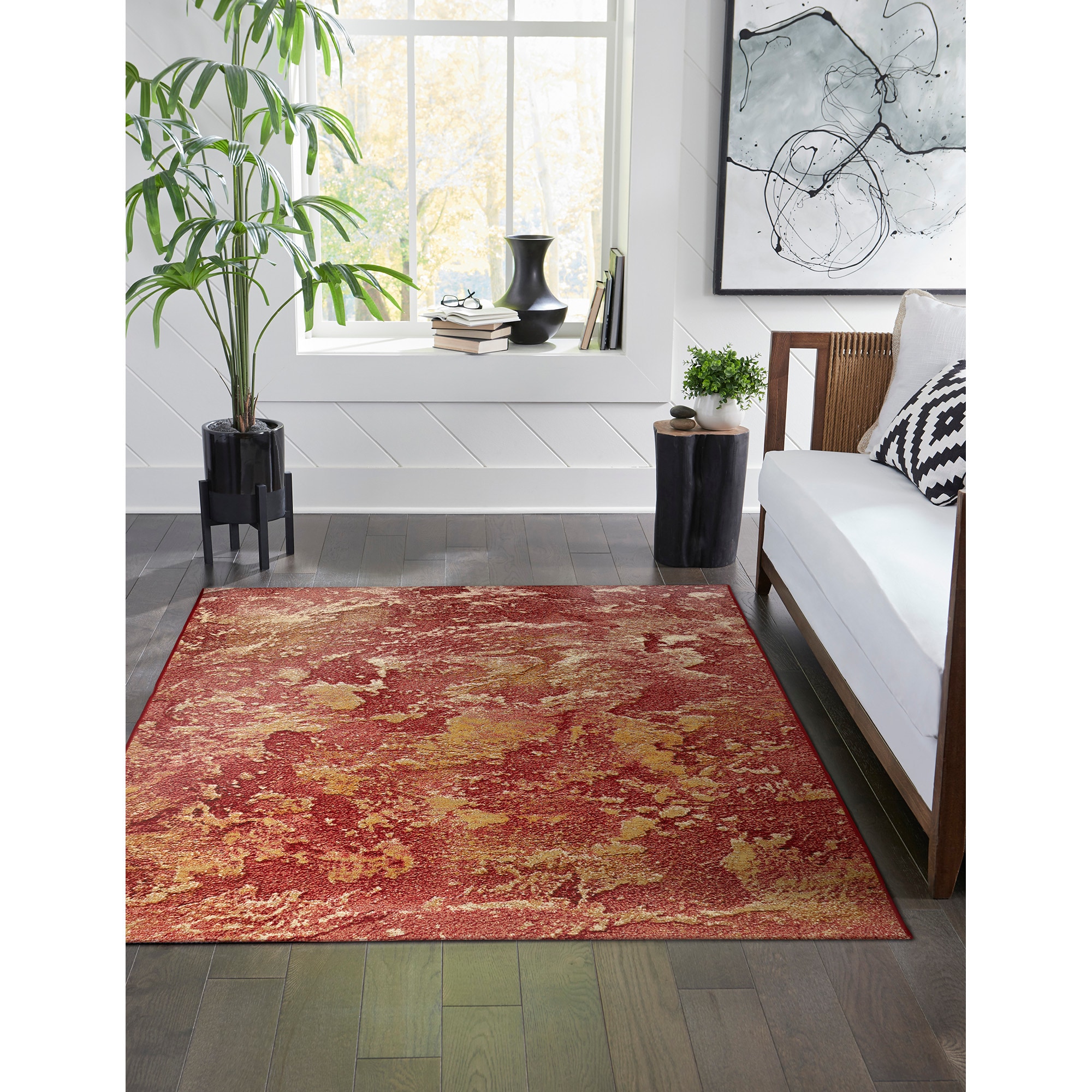 Entryway Rug Indoor Door Mat Natural Fiber Red Lava Small 