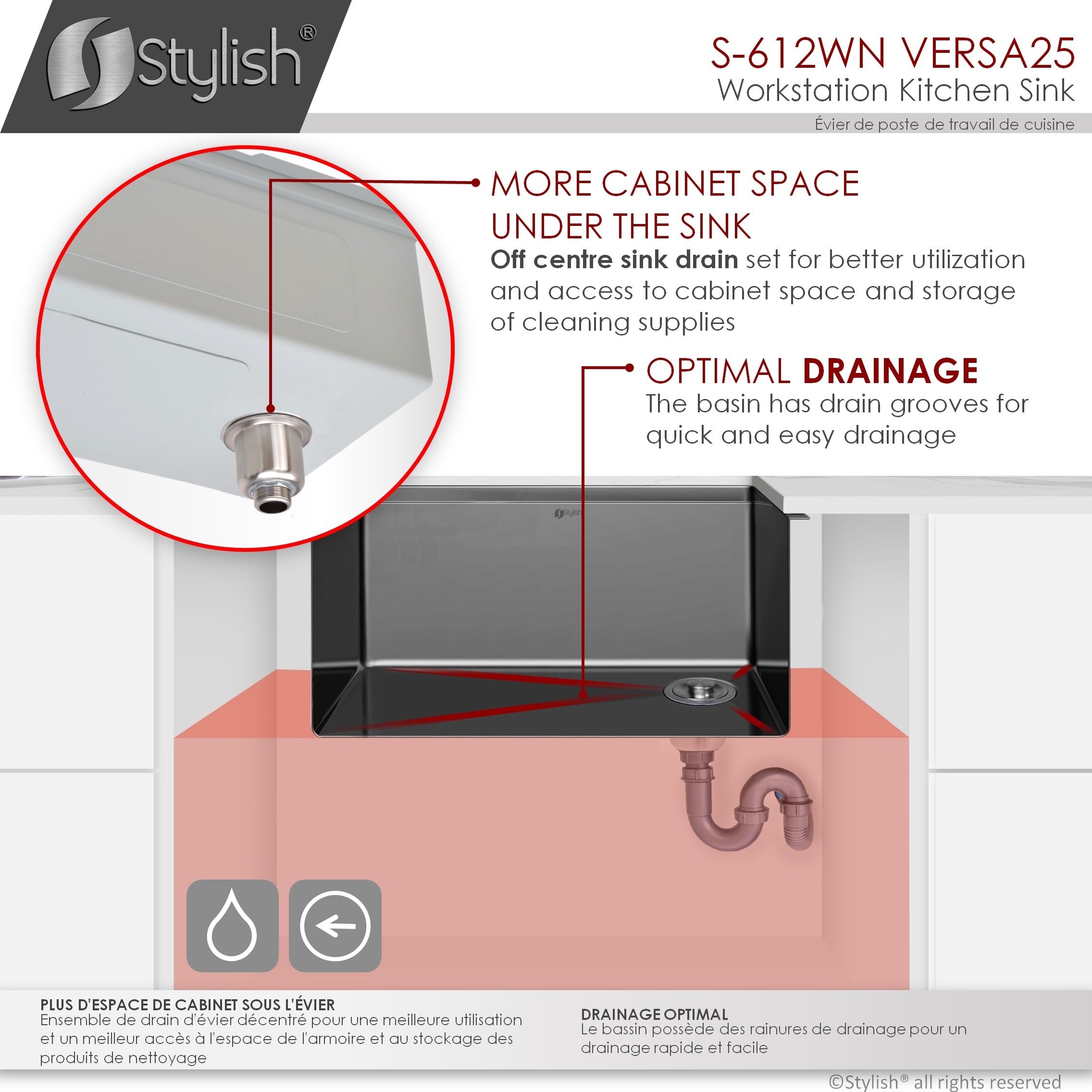 Stylish S-612WN1 Kitchen-Sinks - View #13