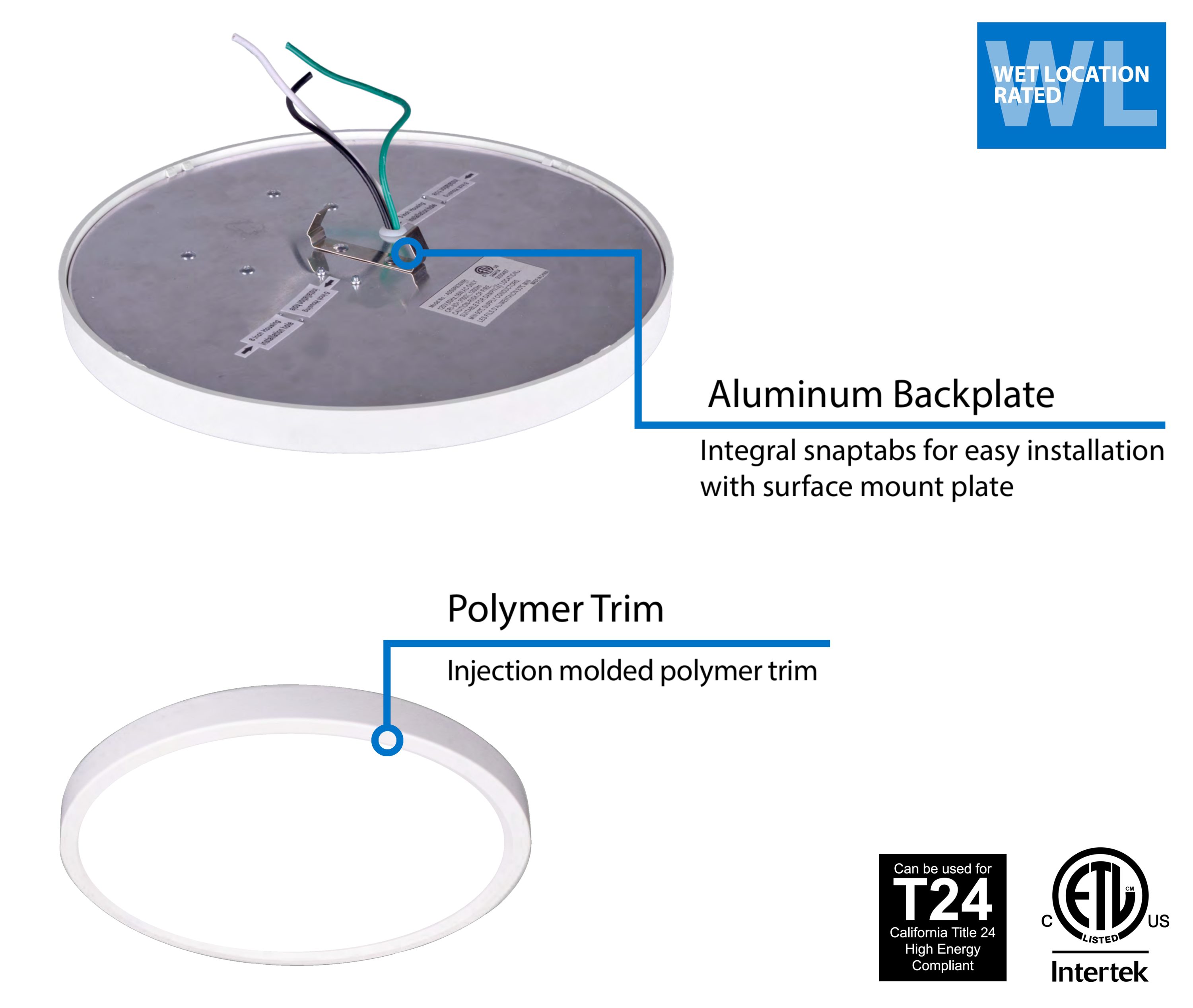 Matte White Round Aluminum LED Flush Mount Light