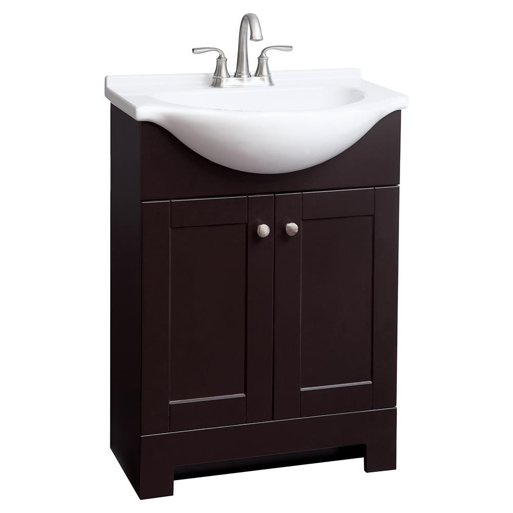 Style Selections Euro 24-in Espresso Single Sink Bathroom Vanity with ...