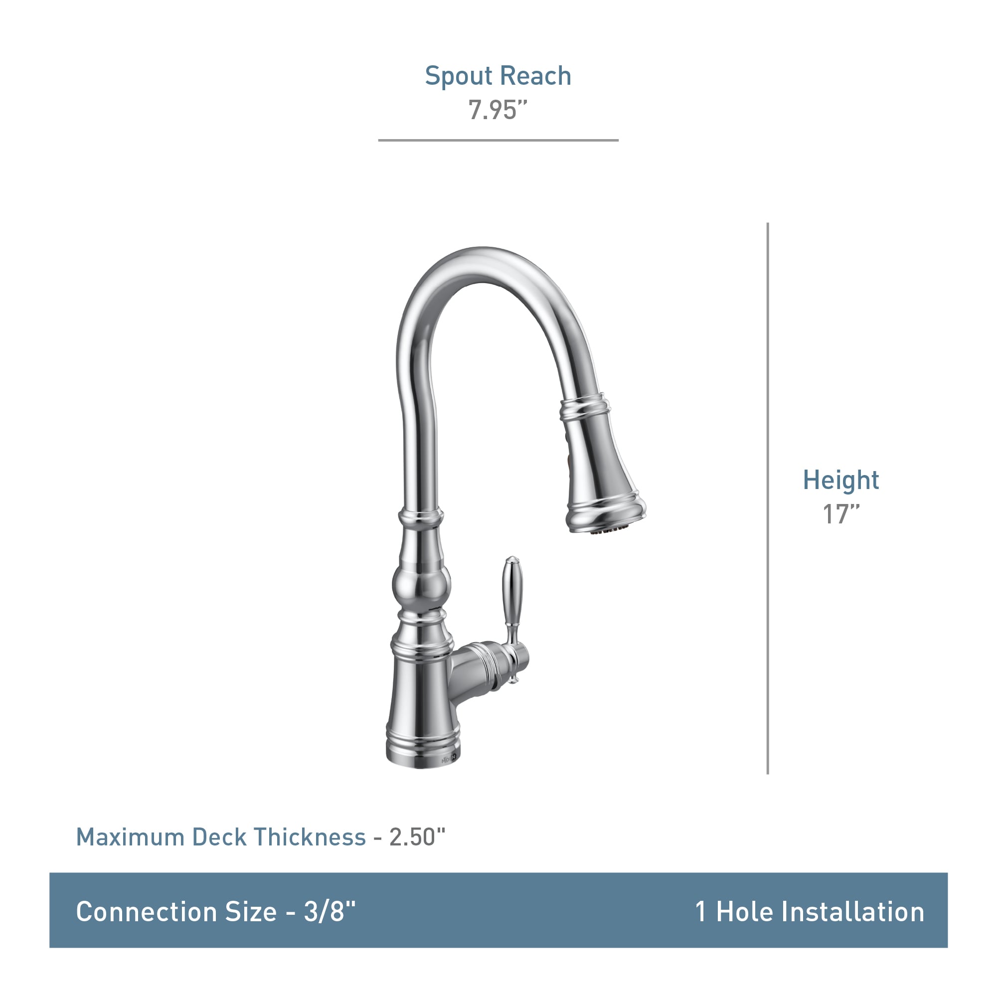 Moen Weymouth Polished Nickel Single Handle Pull-down Kitchen Faucet in