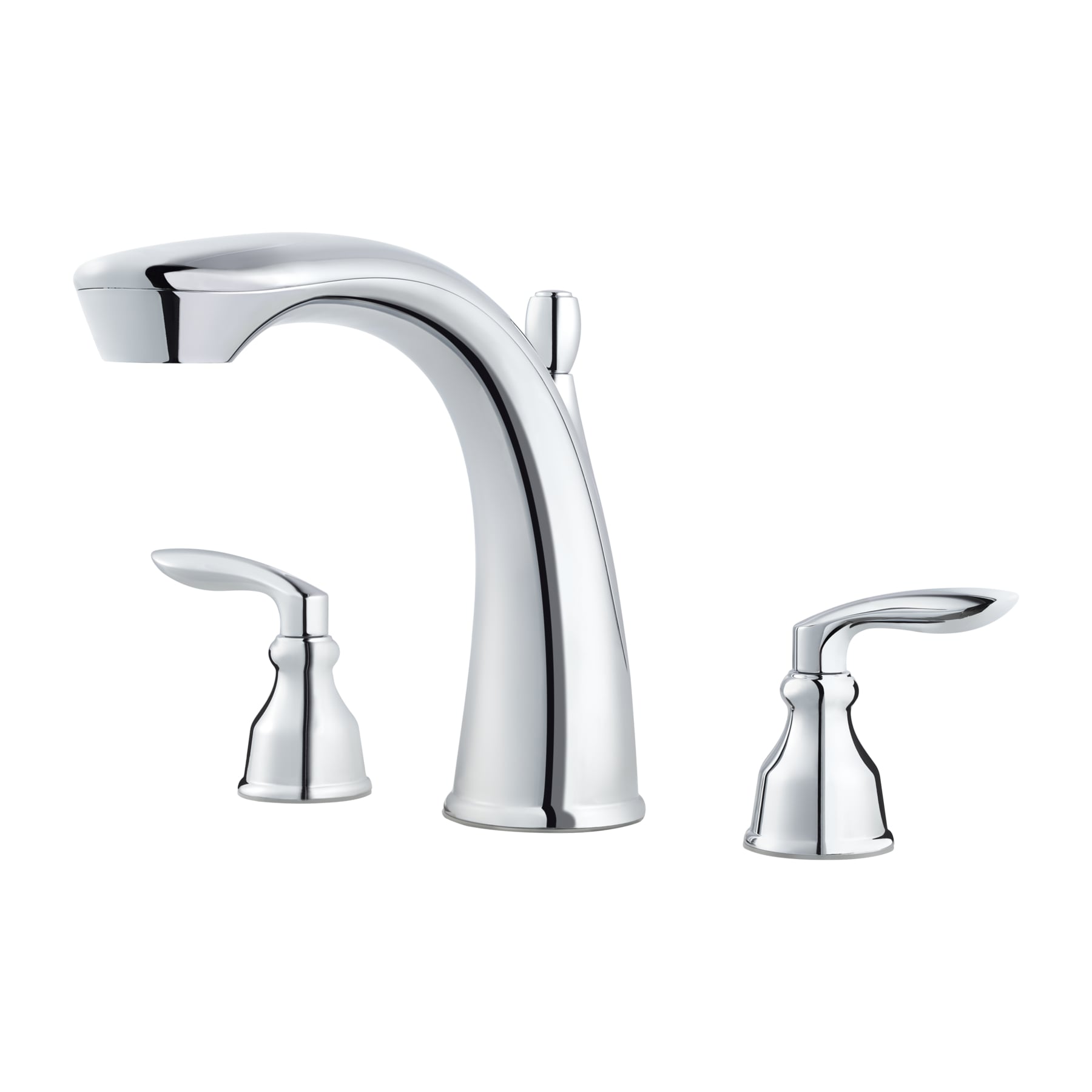 Avalon Polished Chrome Double Handle Roman Tub Faucet