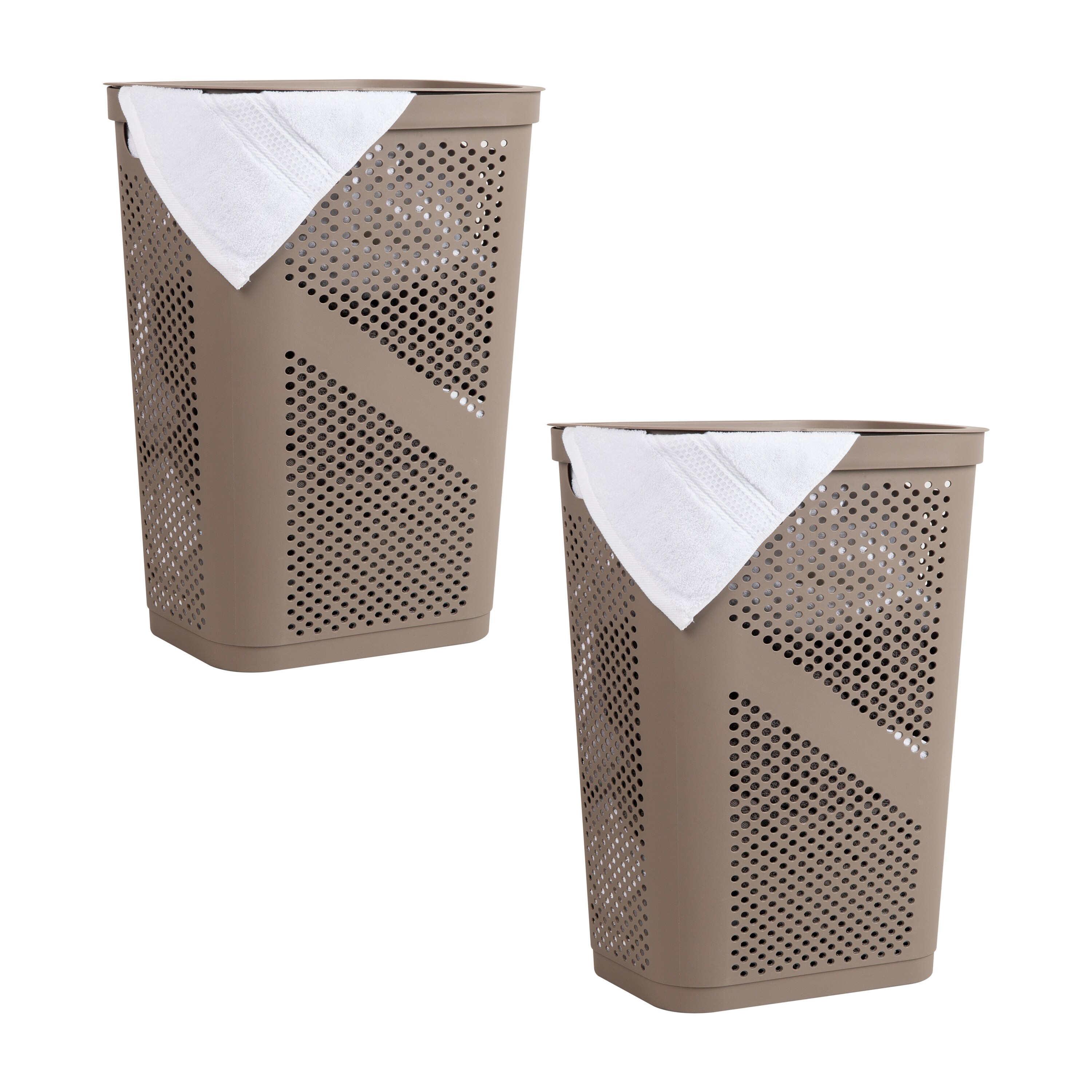 Mind Reader 2HBIN60-BRNM 60-Liter Plastic Laundry Hamper