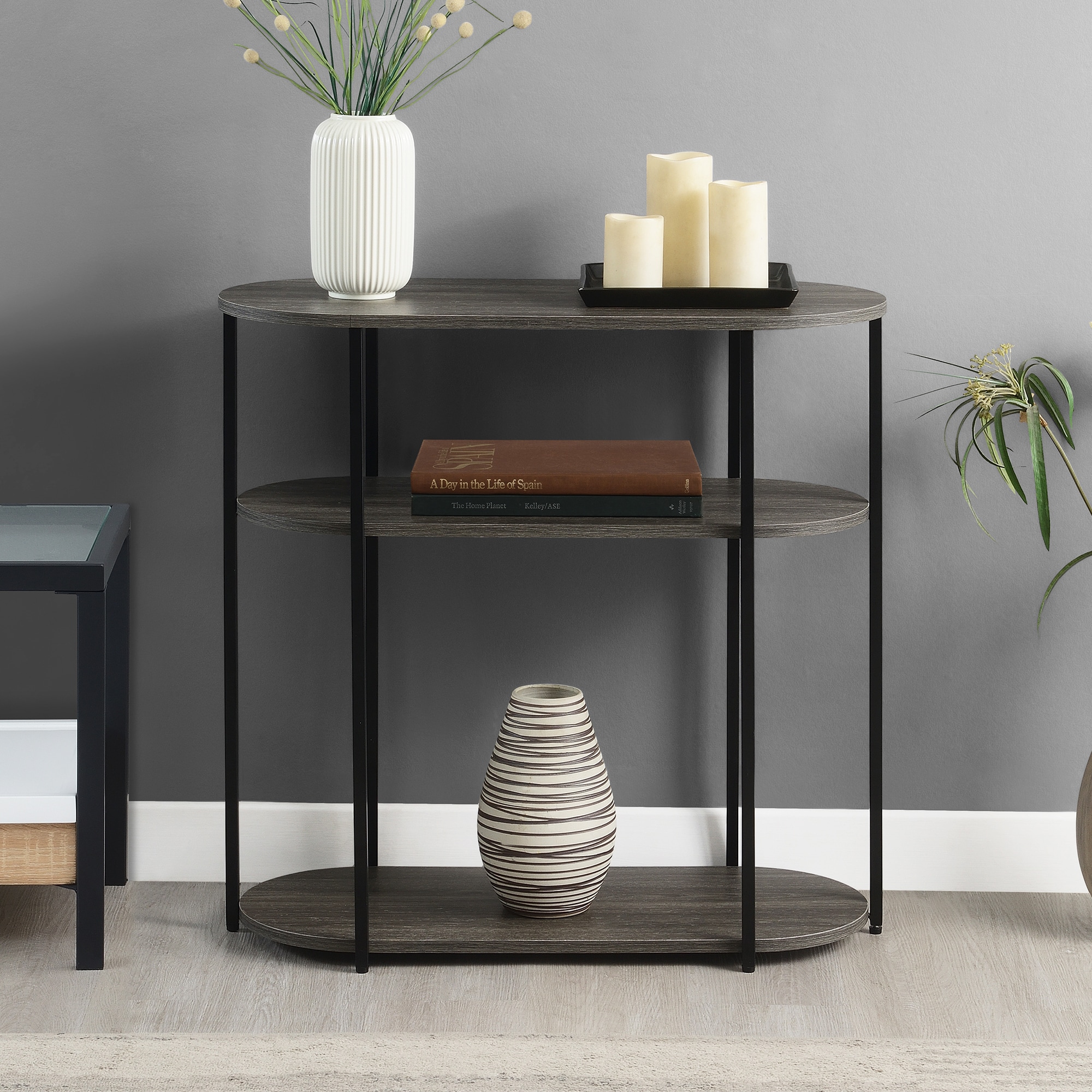 Convenience Concepts R4-0710 Modern Weathered Gray/Black Console table