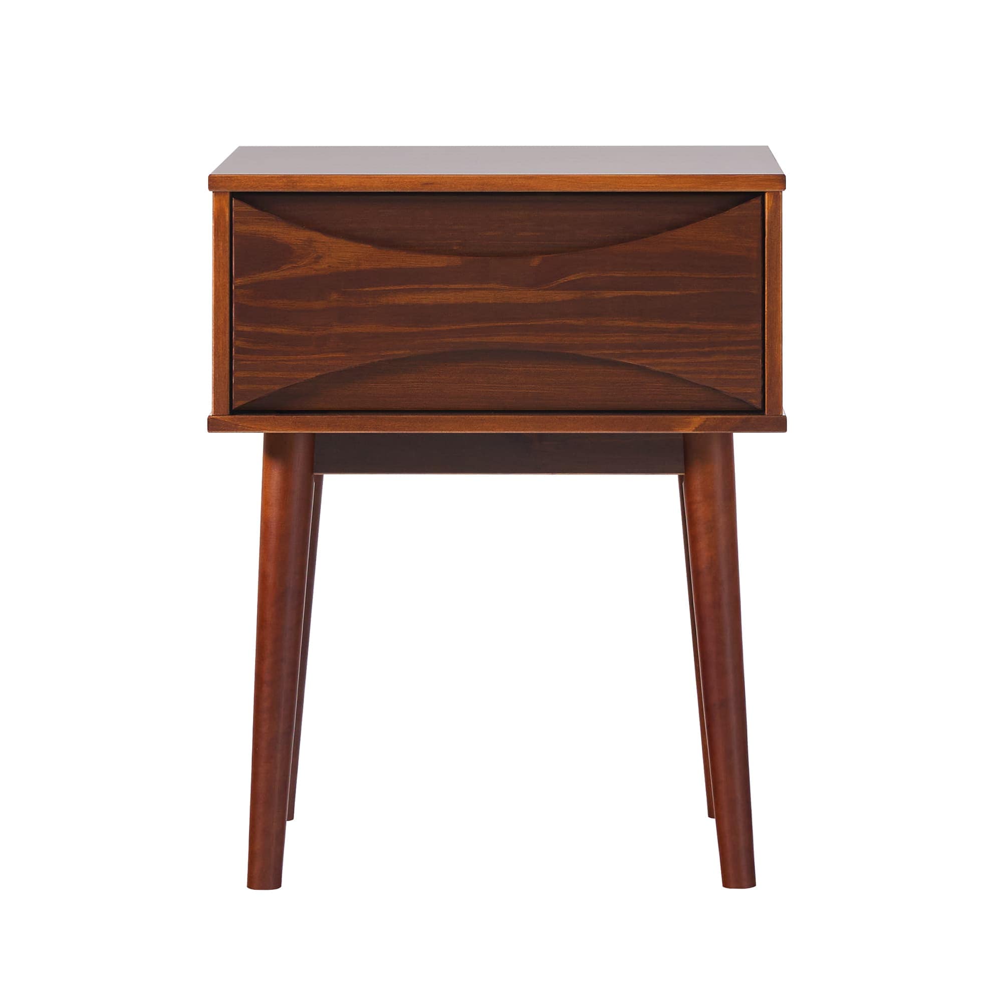 Vynxaria LEXY0896-DJWS-CTG045 Walnut Nightstand  MidCentury Modern 1Drawer Table