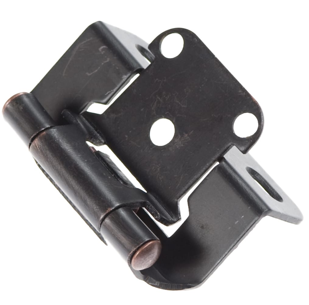 Hickory Hardware P2710F-VB 170-Degree 1/2-in Overlay Semi-wrap Semi-concealed Self-Closing Vintage Bronze Cabinet Hinge , 1 Pairs ( 2 -Pieces)